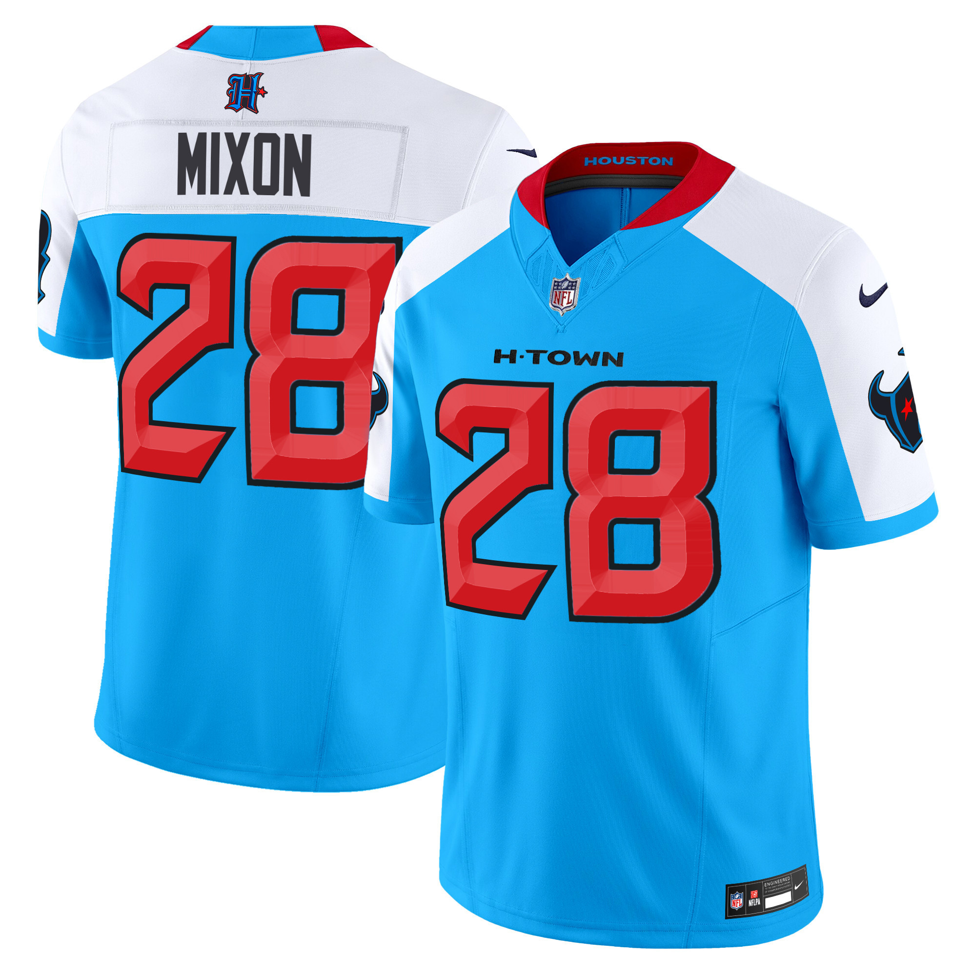 Joe Mixon Men's Houston Texans 2024 Vapor Limited Blue Alternate Jersey - All Stitched