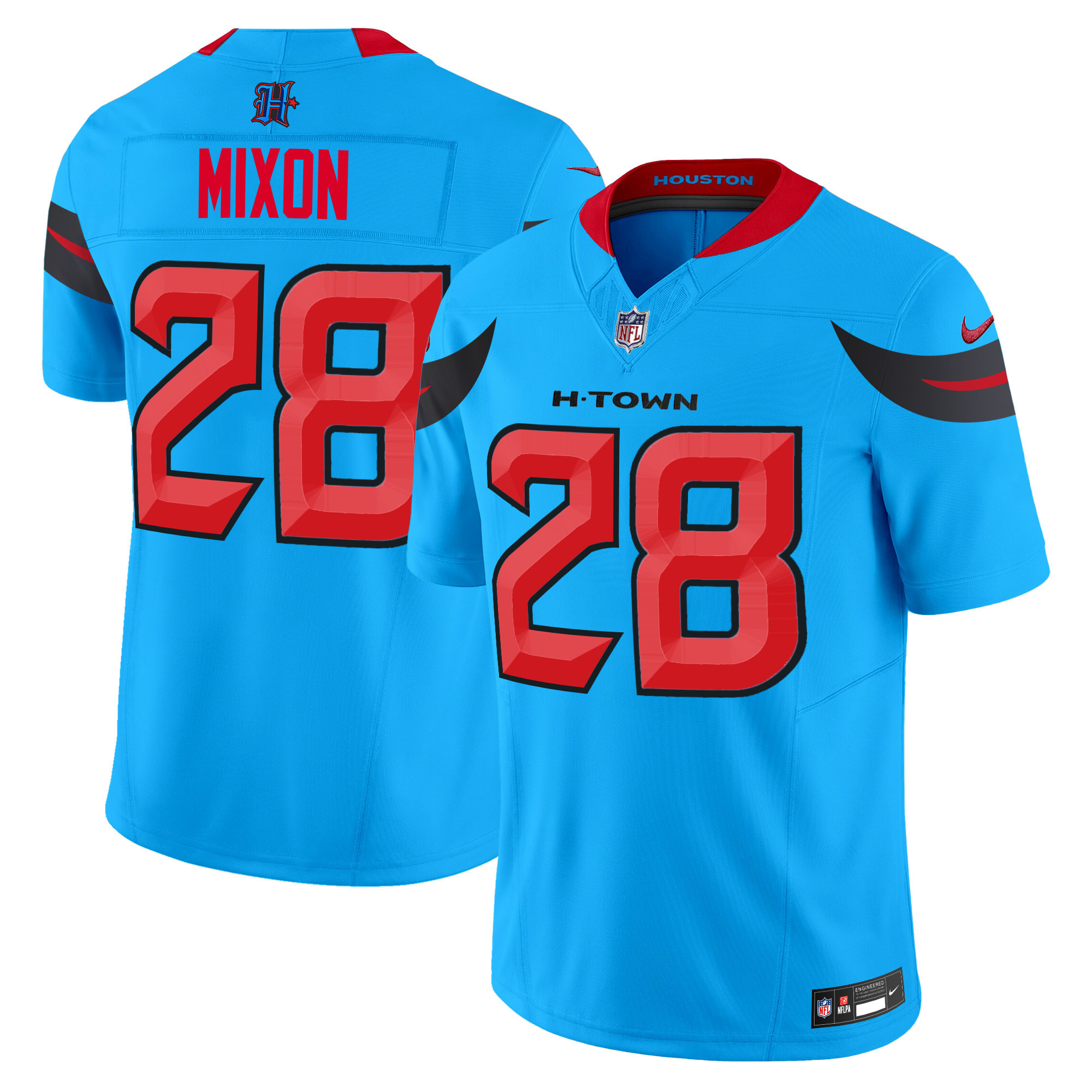 Joe Mixon Men's Houston Texans 2024 Vapor Limited Blue Jersey - All Stitched