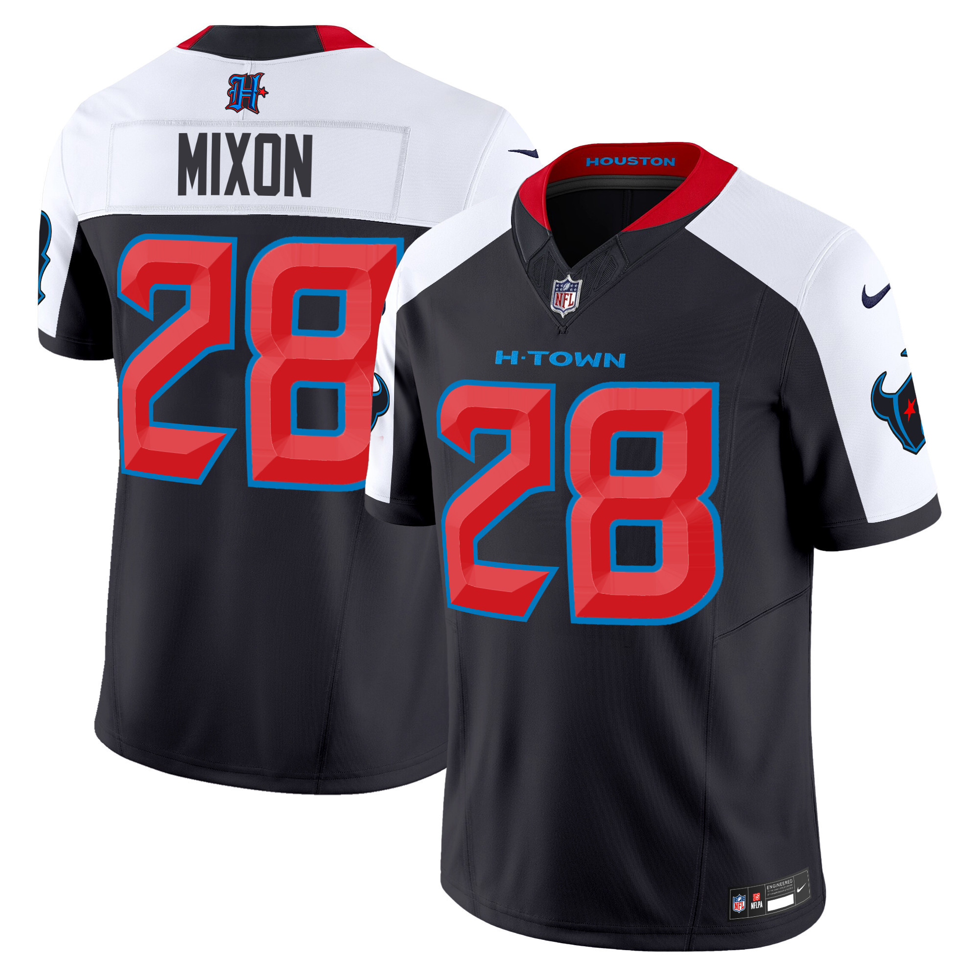 Joe Mixon Men's Houston Texans 2024 Vapor Limited Navy Alternate Jersey - All Stitched