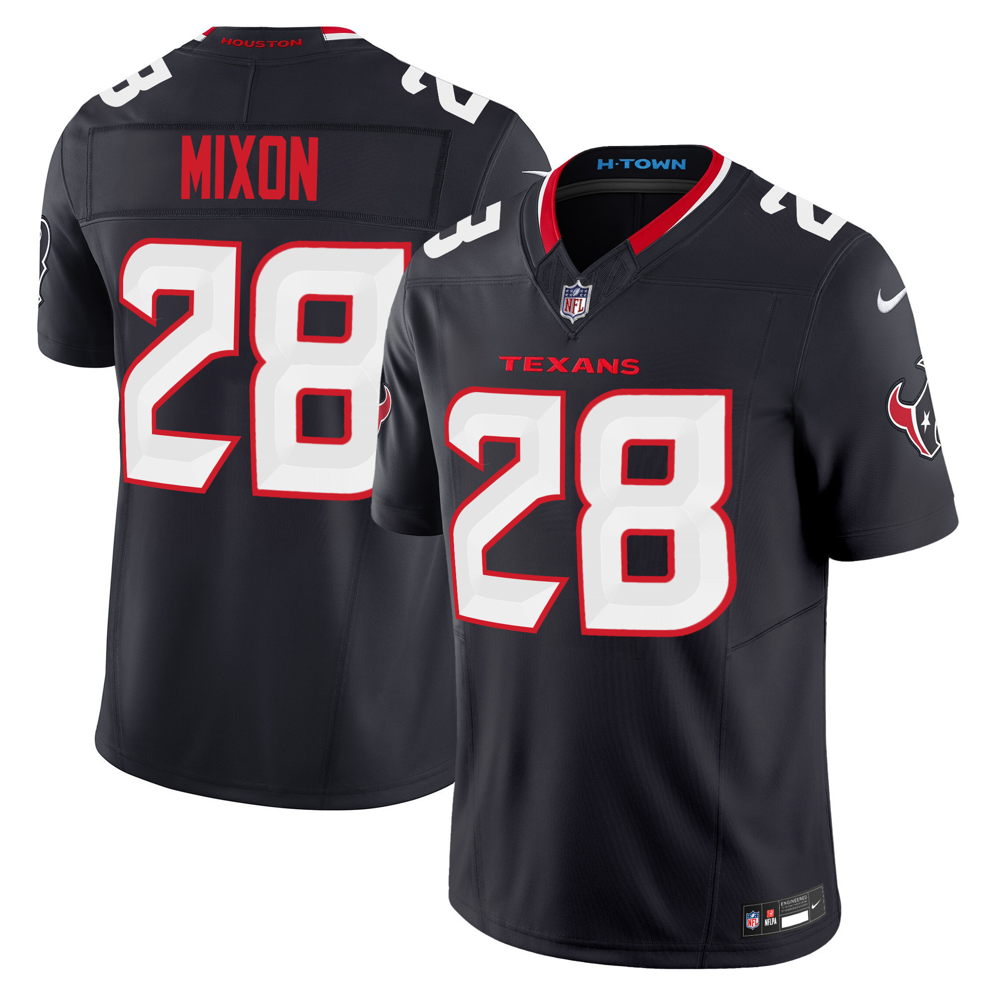 Joe Mixon Men's Houston Texans 2024 Vapor Limited Navy Jersey - All Stitched