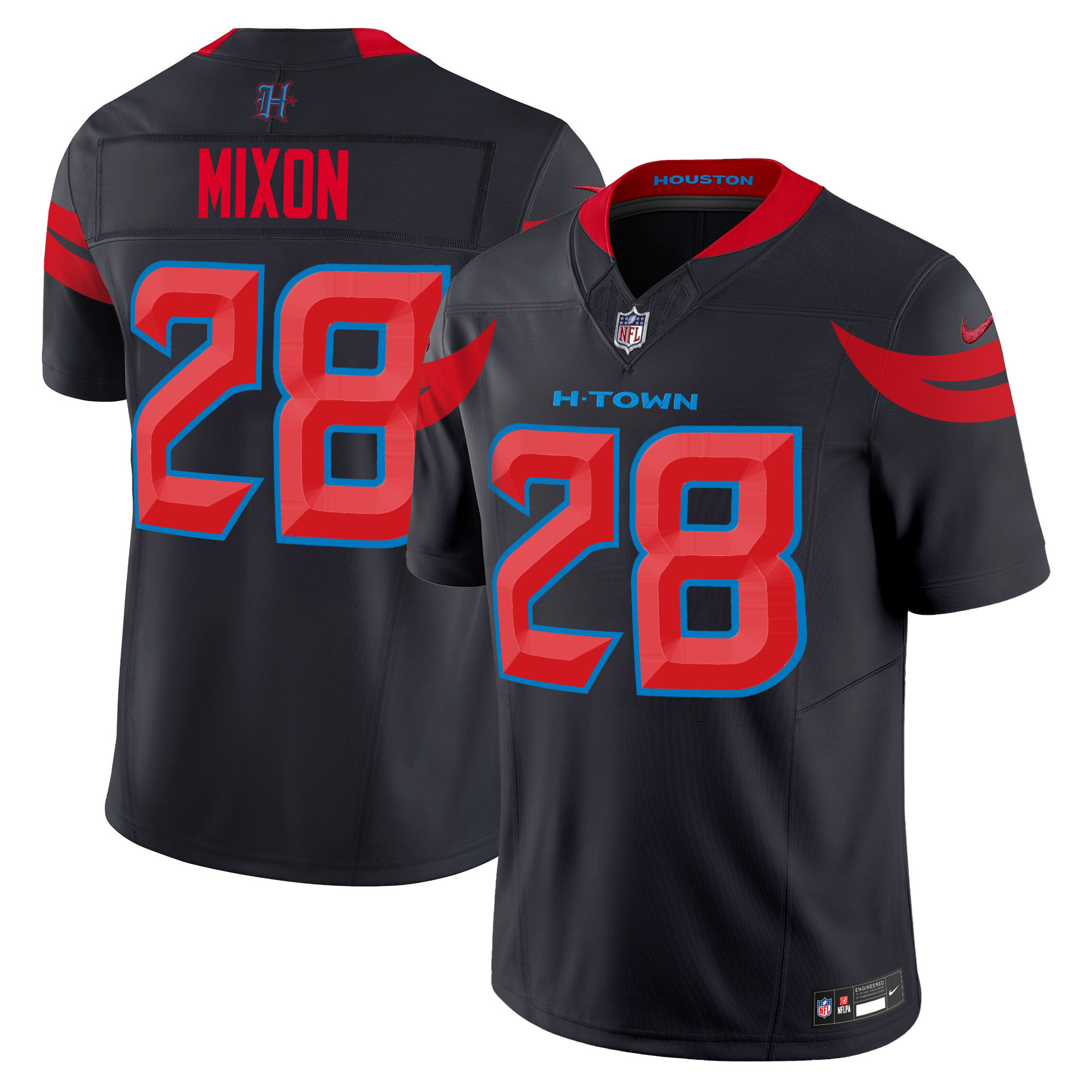 Joe Mixon Men's Houston Texans 2024 Vapor Limited Navy Limited Jersey - All Stitched