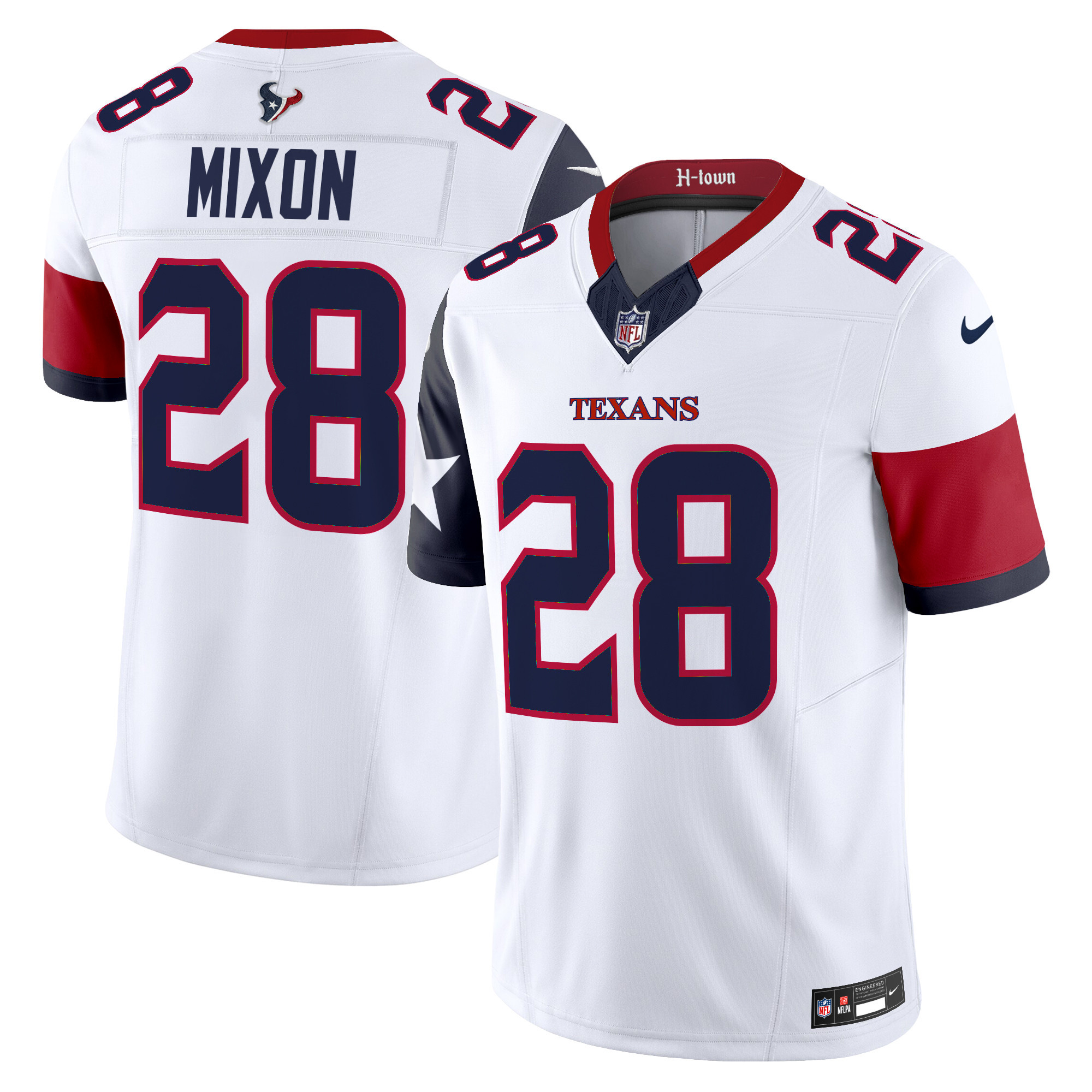 Joe Mixon Men's Houston Texans 2024 Vapor Limited White Jersey - All Stitched