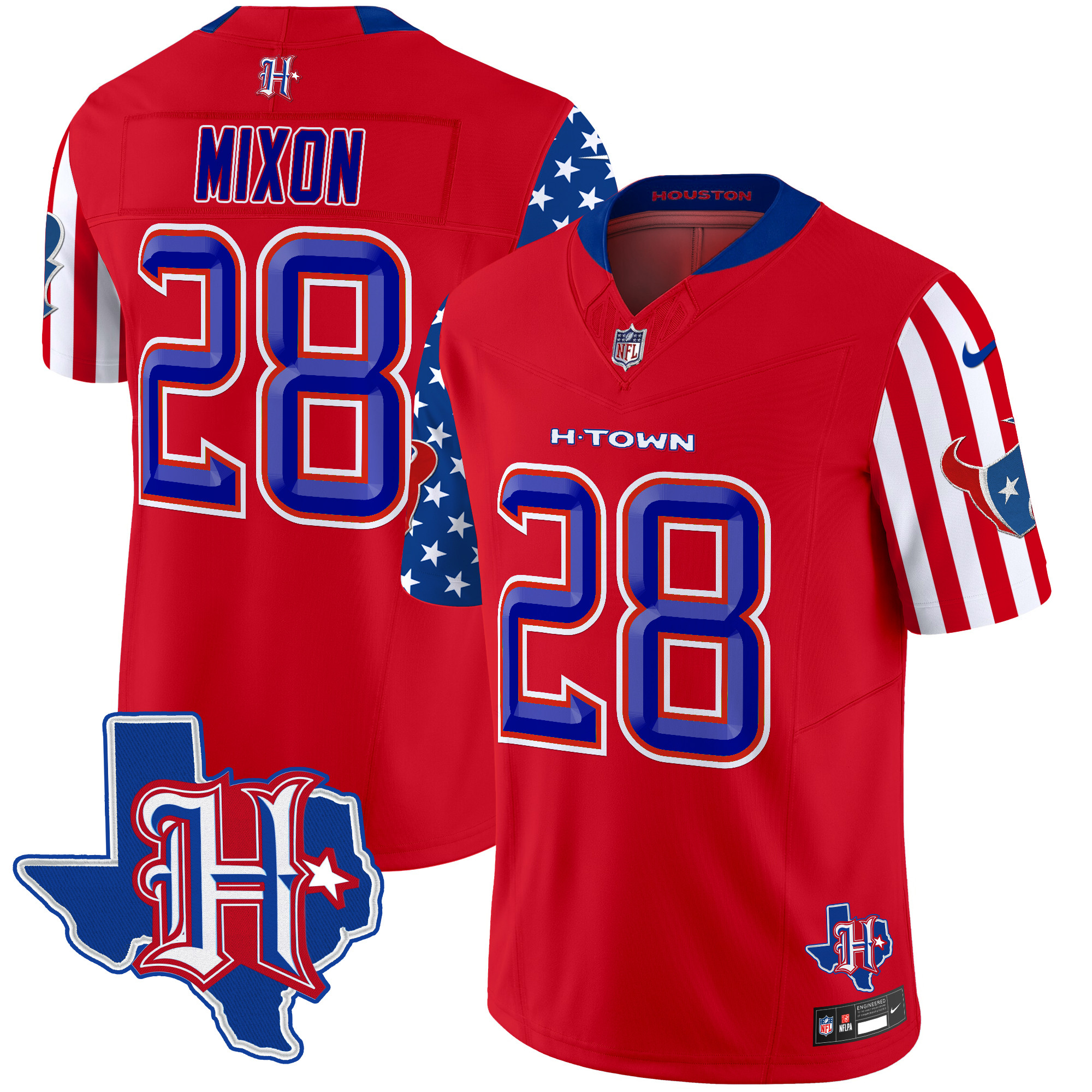 Joe Mixon Men's Houston Texans American Style Vapor Limited Red Jersey - All Stitched