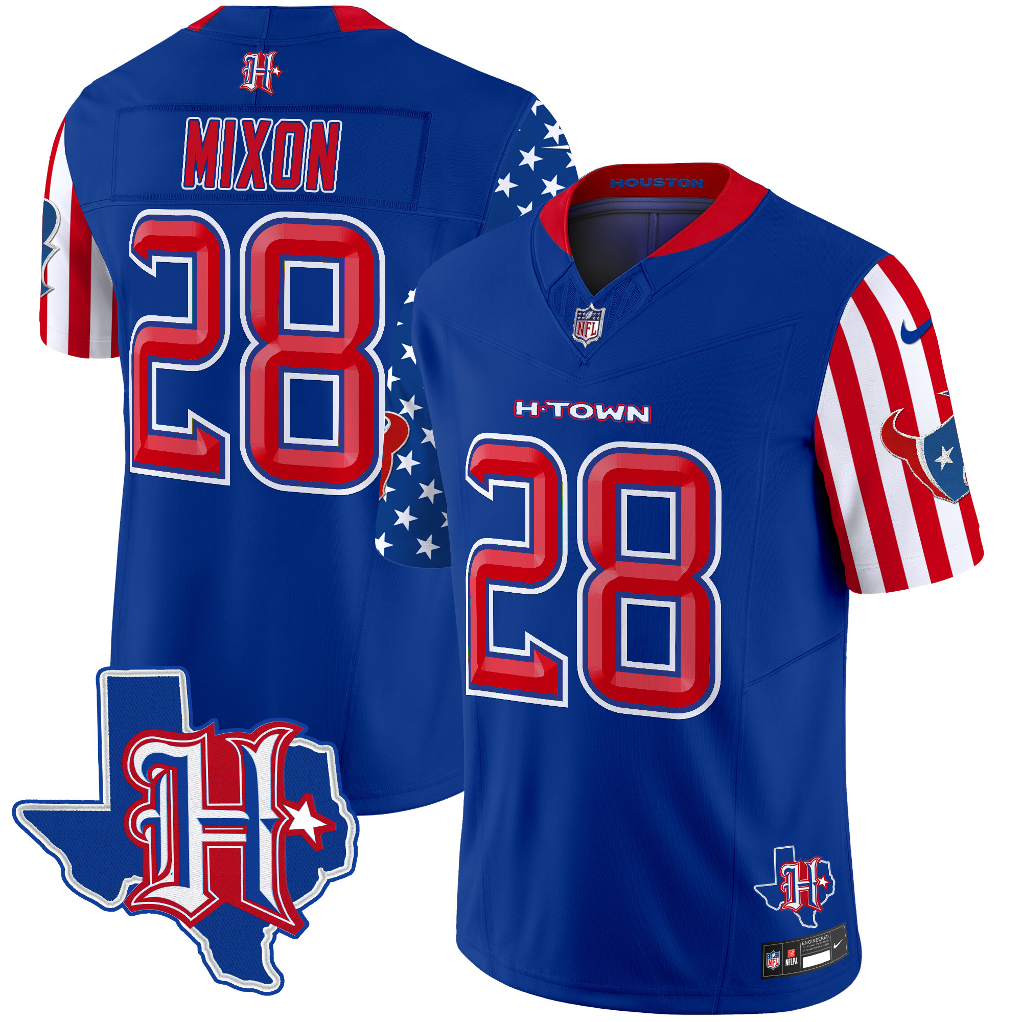 Joe Mixon Men's Houston Texans American Style Vapor Limited Royal Jersey - All Stitched