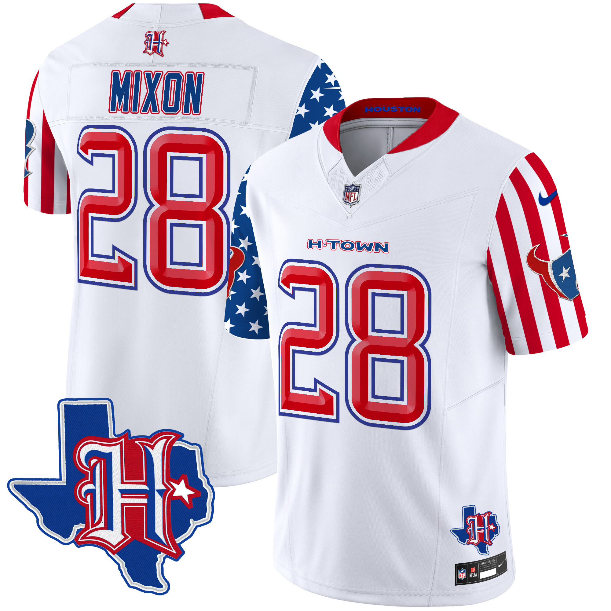 Joe Mixon Men's Houston Texans American Style Vapor Limited White Jersey - All Stitched