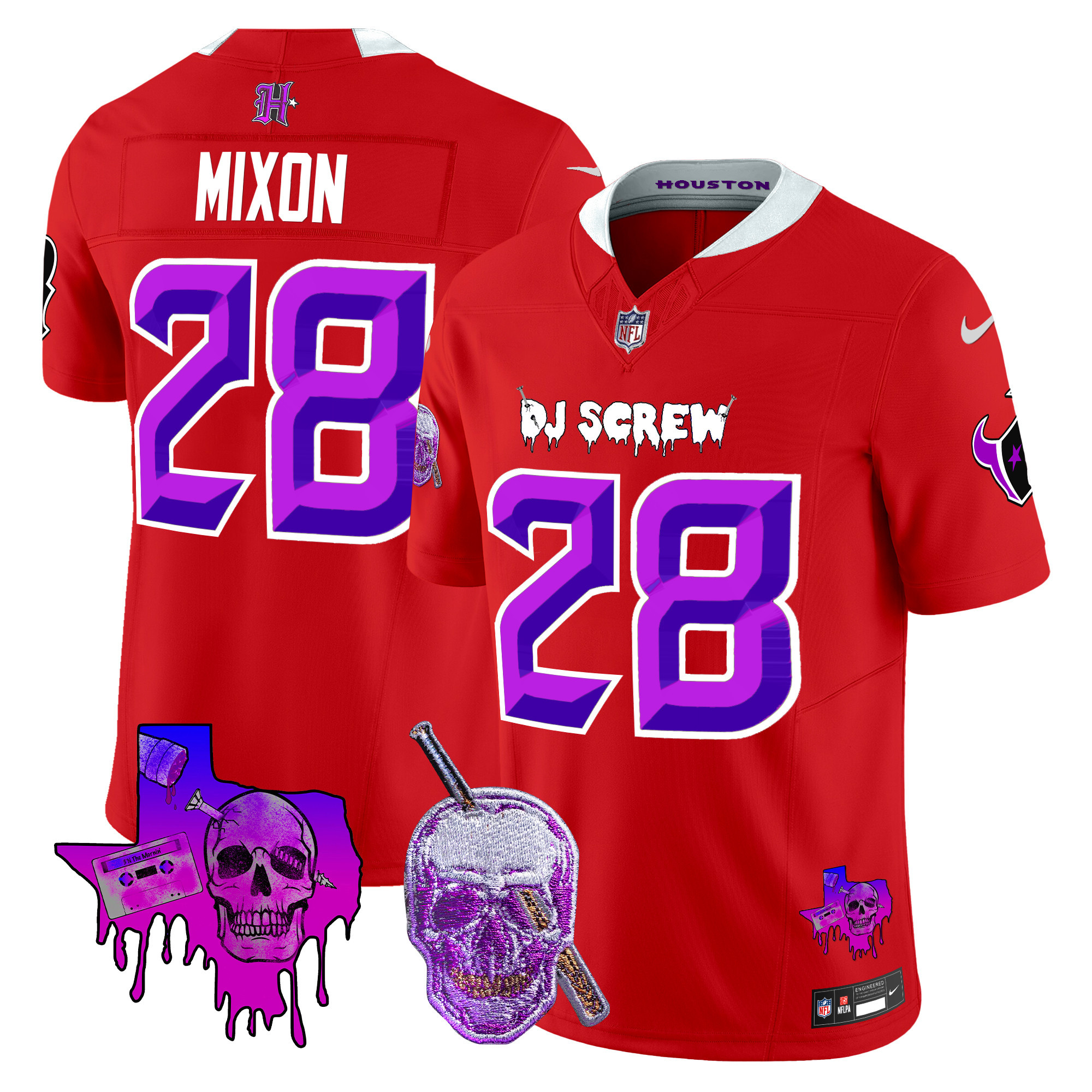 Joe Mixon Men's Houston Texans DJ Screw Vapor Limited Red Jersey - All Stitched