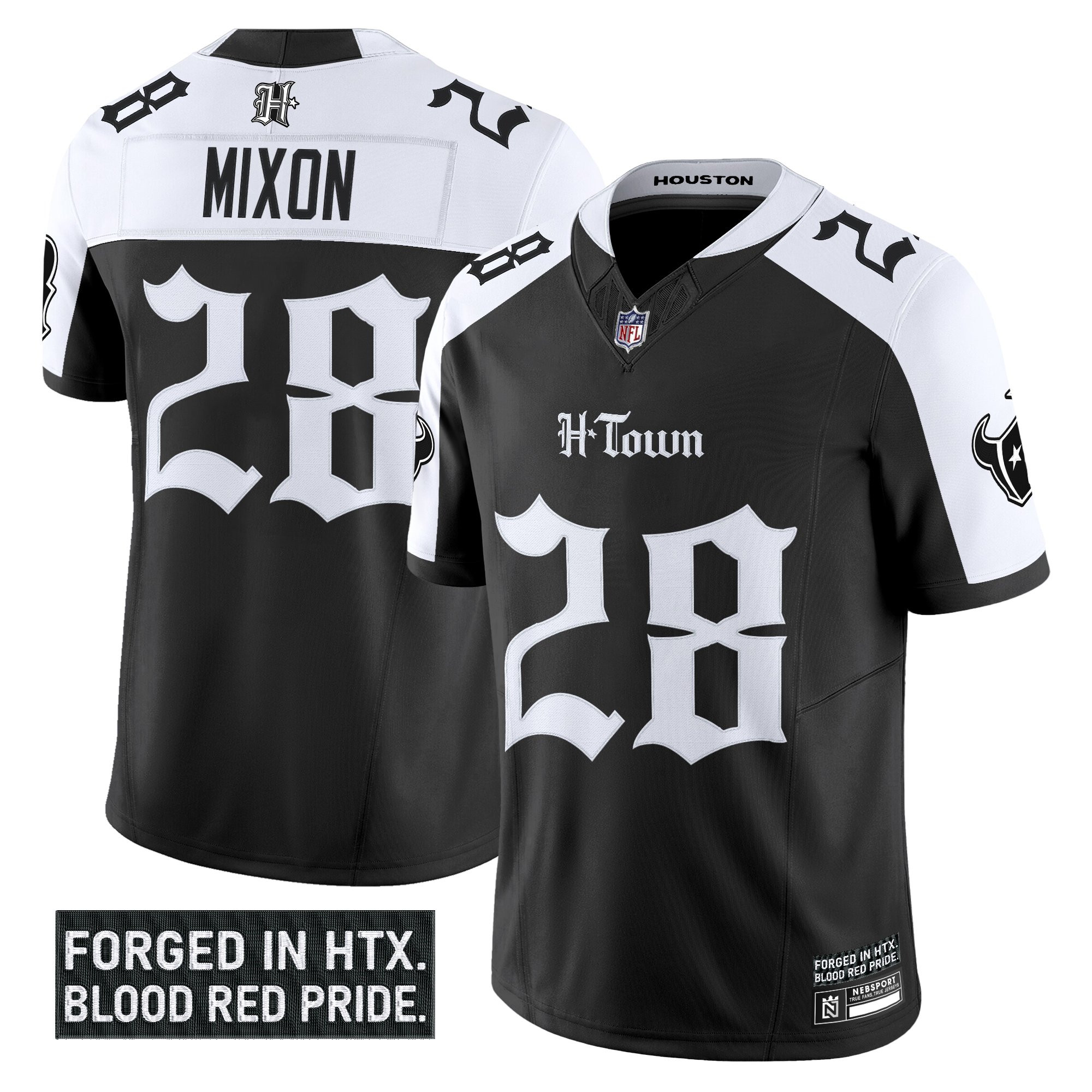 Joe Mixon Men's Houston Texans 'Gothic Lone Star Shadows Edition' Vapor Limited Alternate Jersey - All Stitched