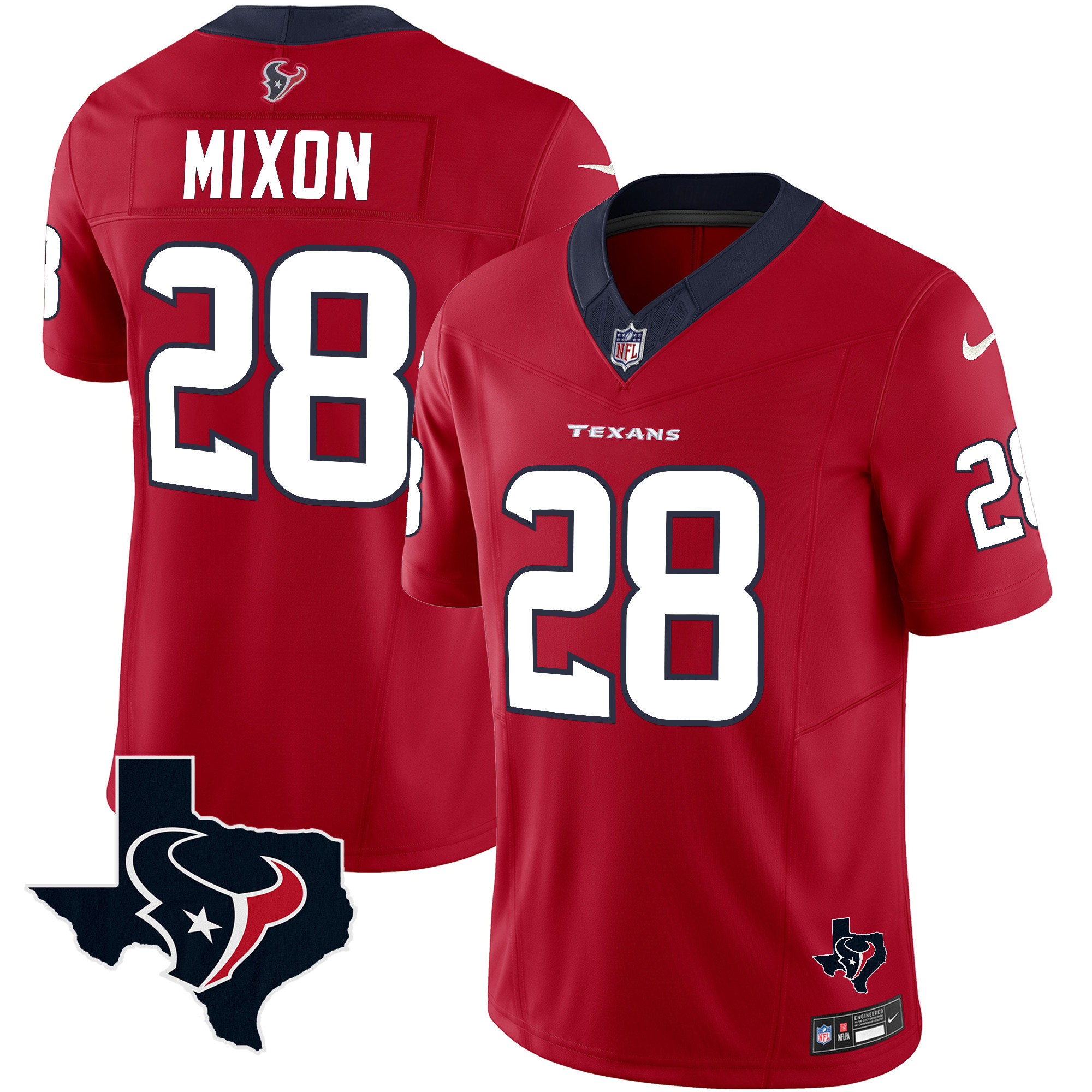Joe Mixon Men's Houston Texans Vapor Limited Red Jersey - All Stitched