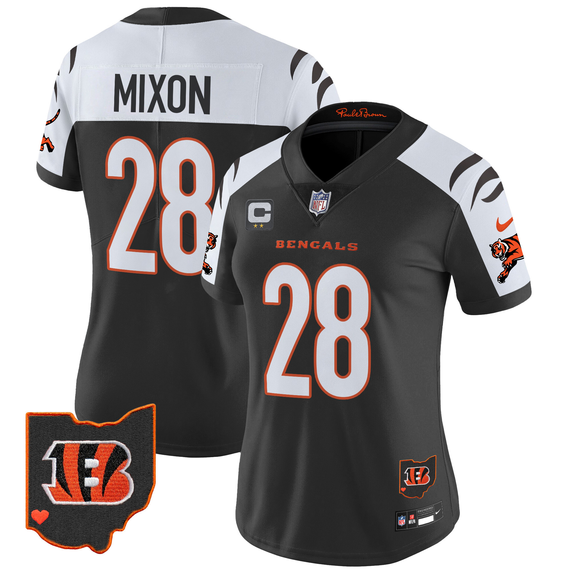 Joe Mixon Women's Cincinnati Bengals 2024 Vapor Limited Alternate Jersey - All Stitched