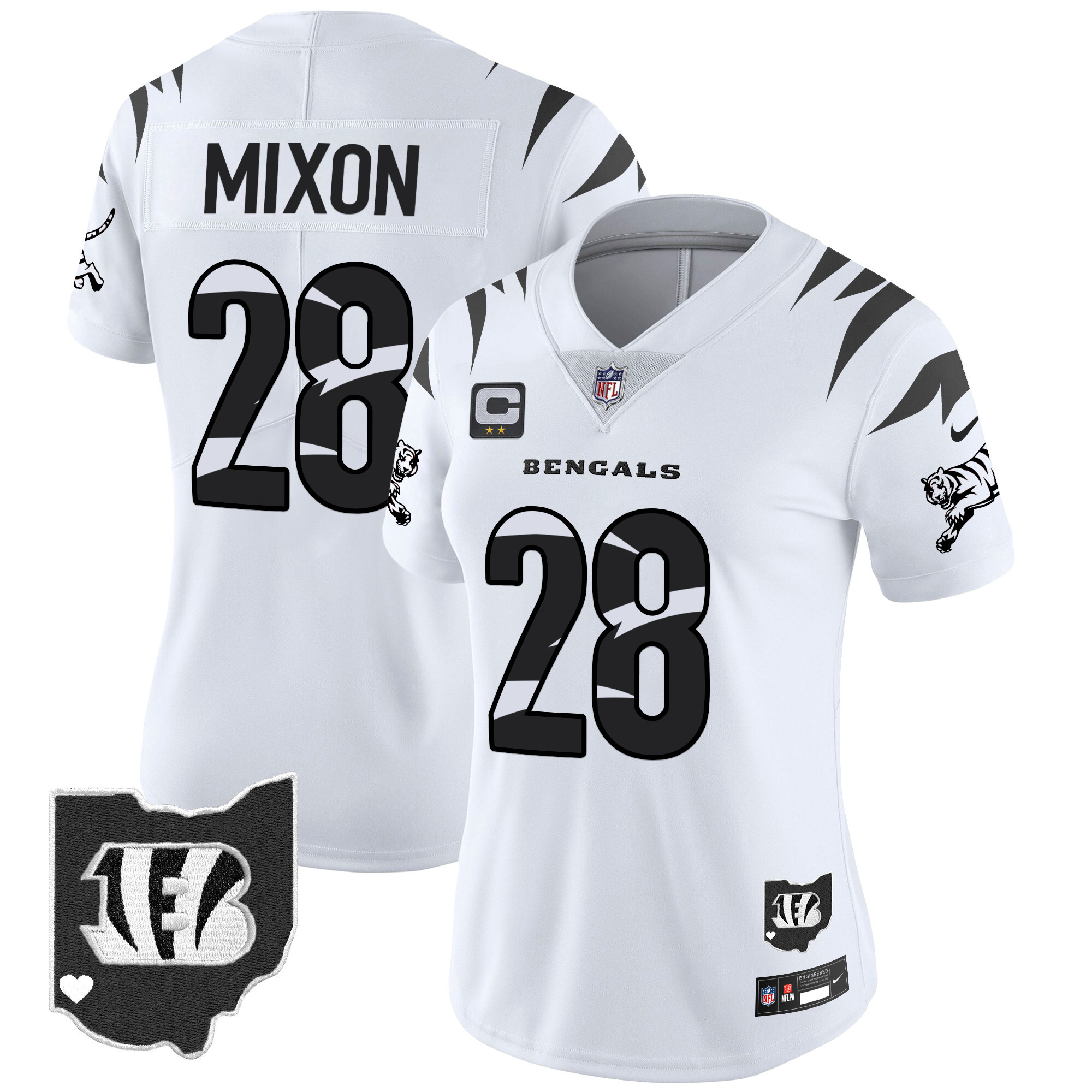 Joe Mixon Women's Cincinnati Bengals Special Vapor Limited White Limited Jersey - All Stitched