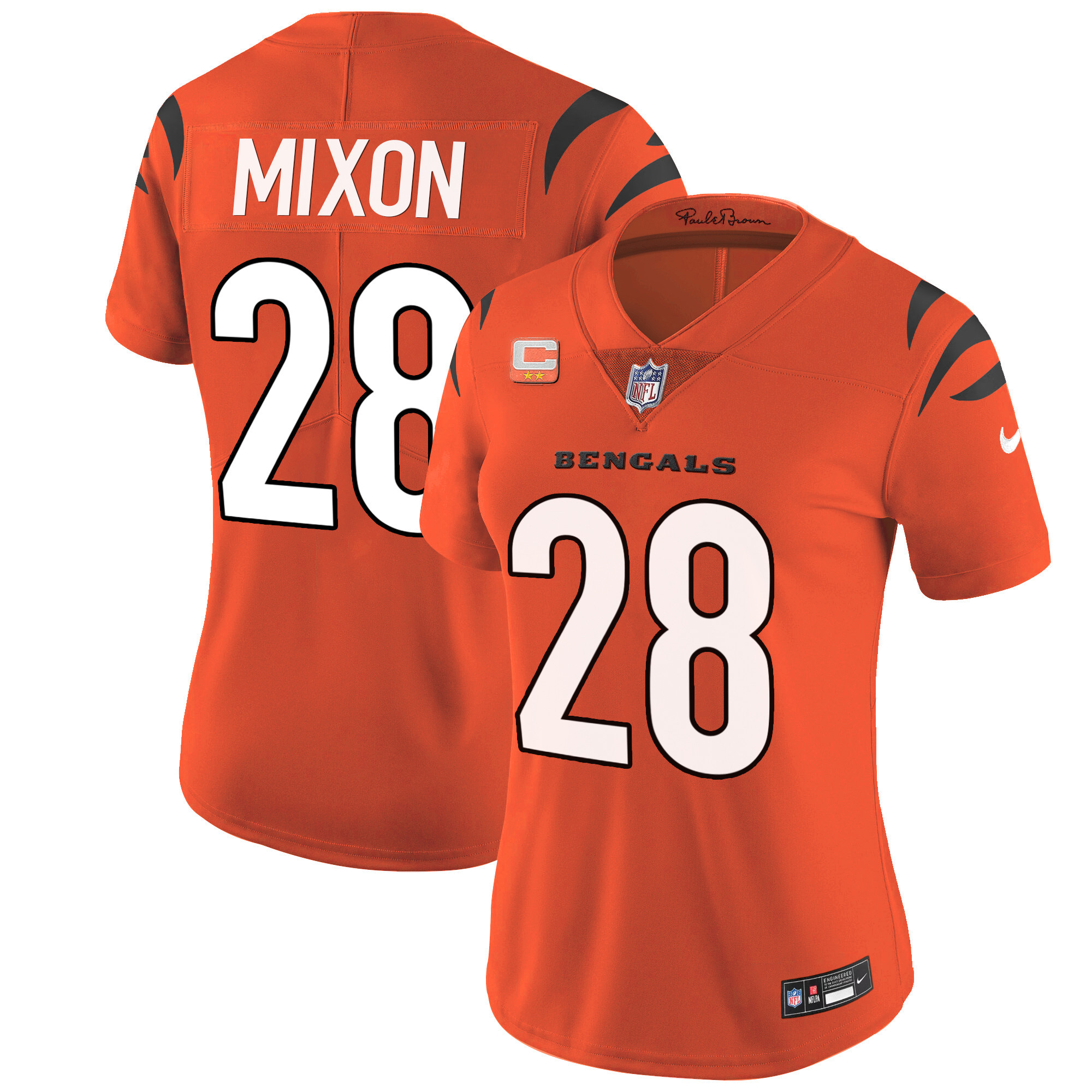Joe Mixon Women's Cincinnati Bengals Vapor Limited Orange Jersey - All Stitched