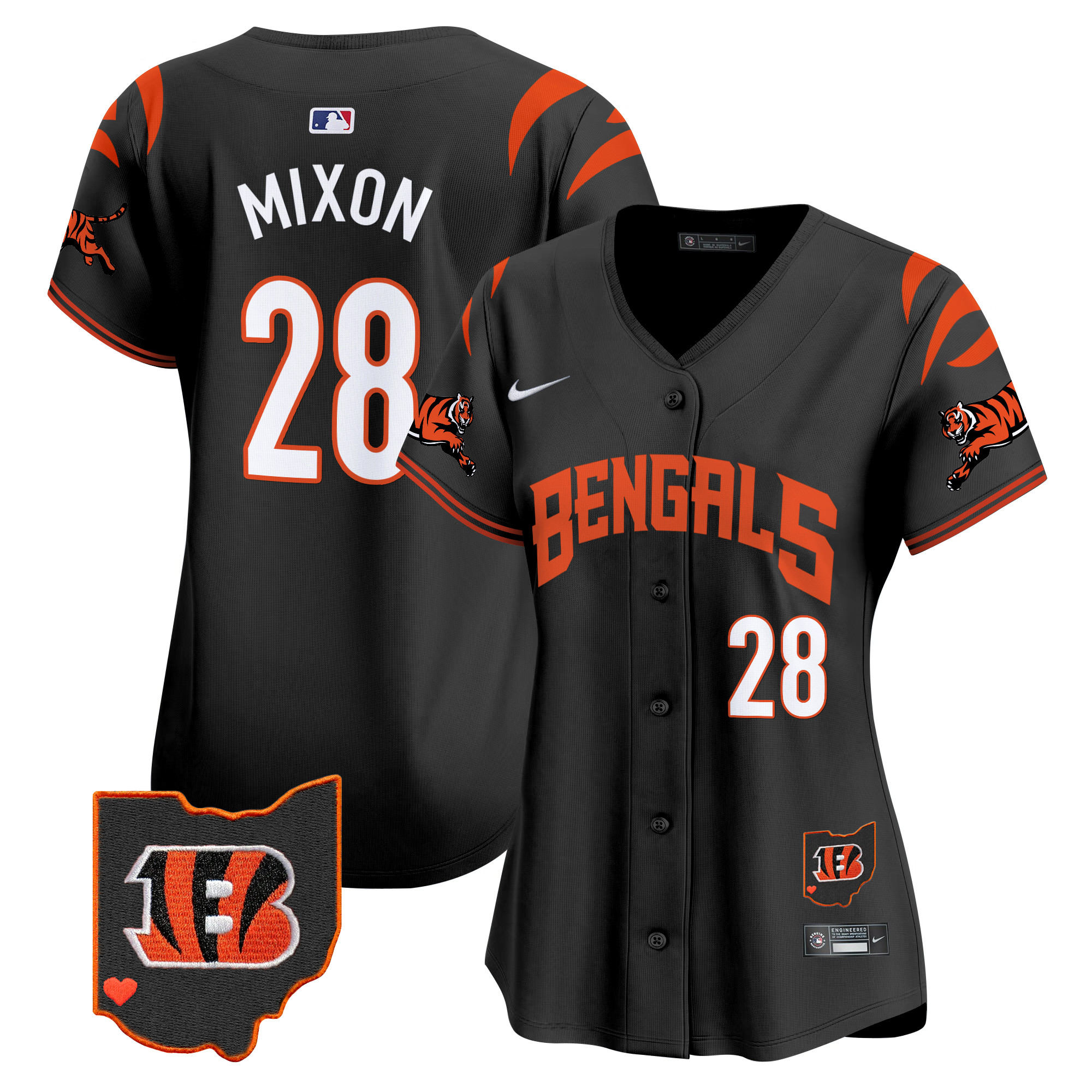 Joe Mixon Women's Cincinnati Bengals Vapor Premier Limited Black Jersey - All Stitched
