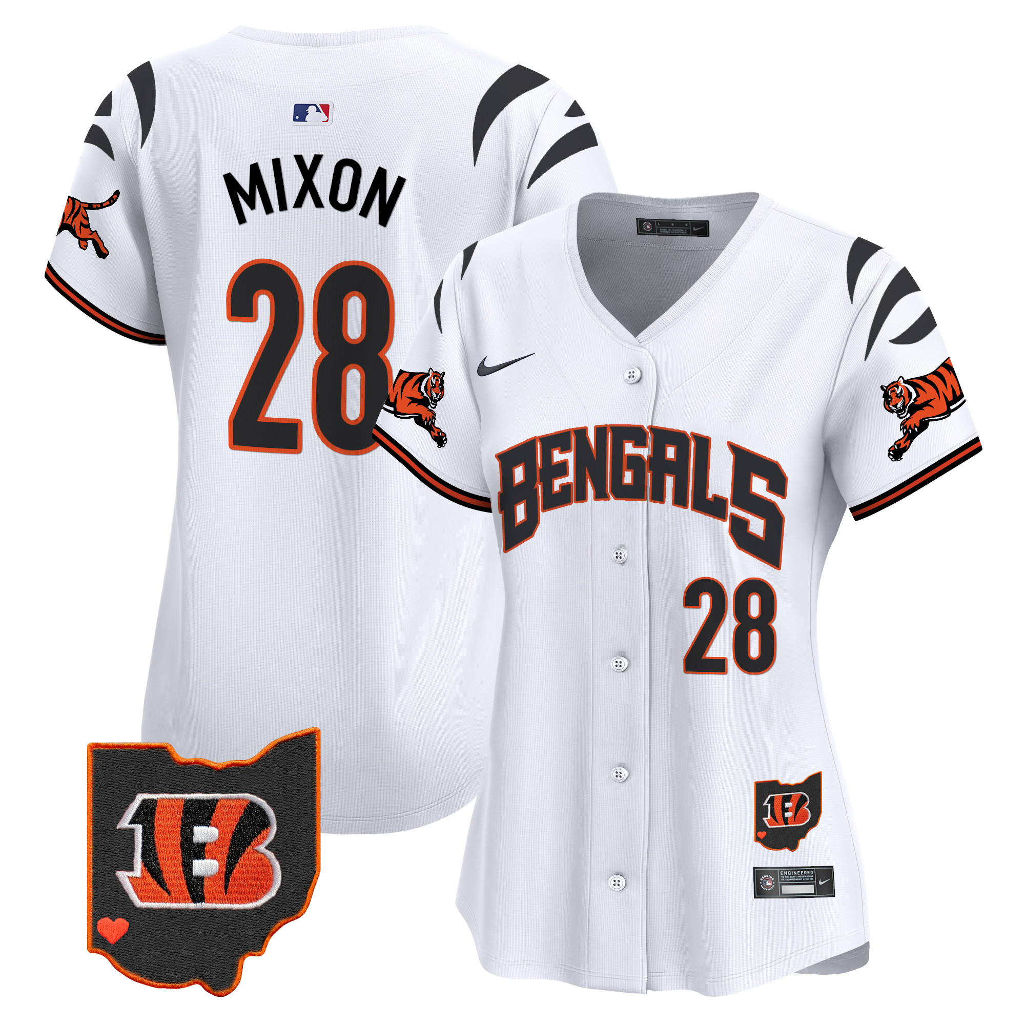 Joe Mixon Women's Cincinnati Bengals Vapor Premier Limited White Jersey - All Stitched