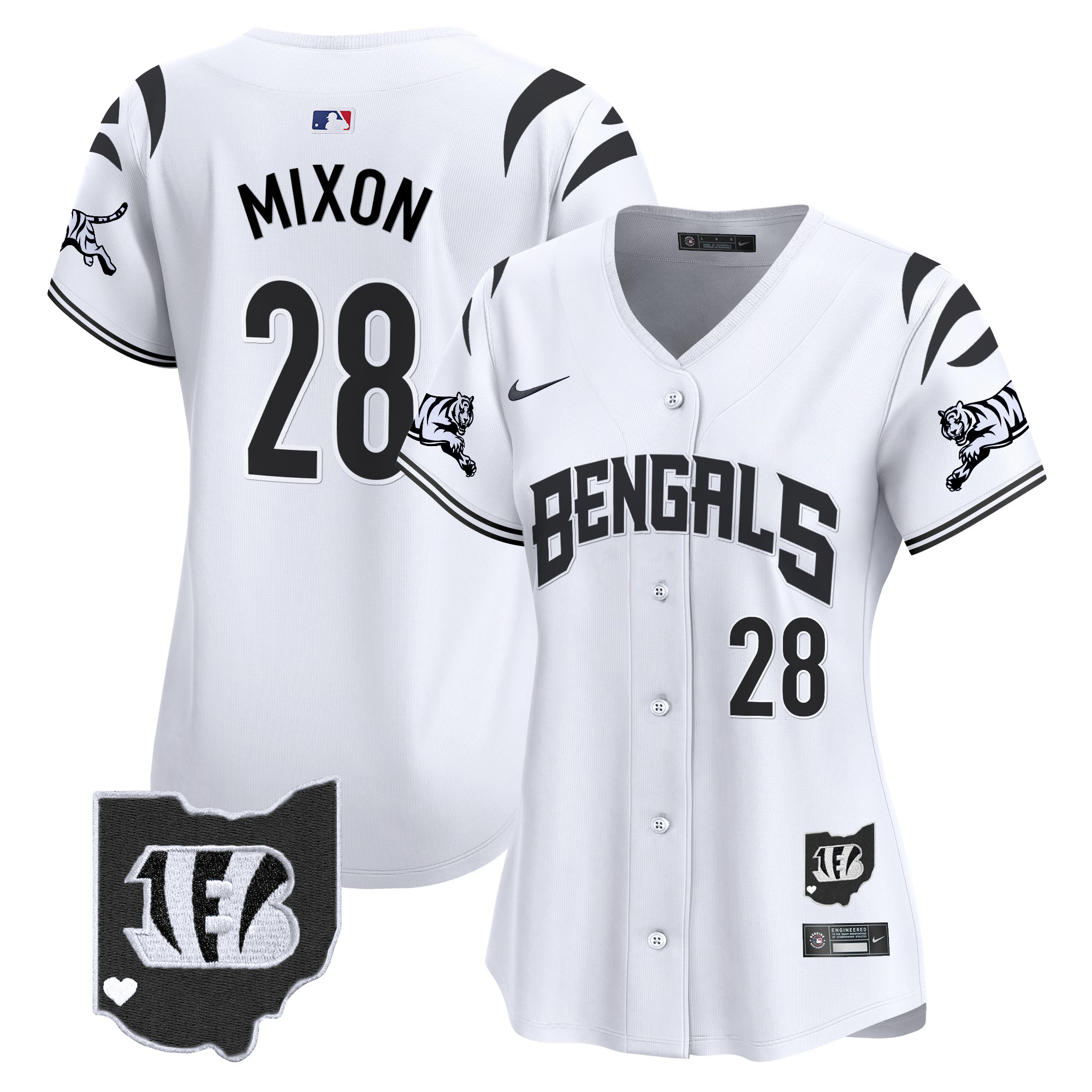 Joe Mixon Women's Cincinnati Bengals Vapor Premier Limited White Limited Jersey - All Stitched