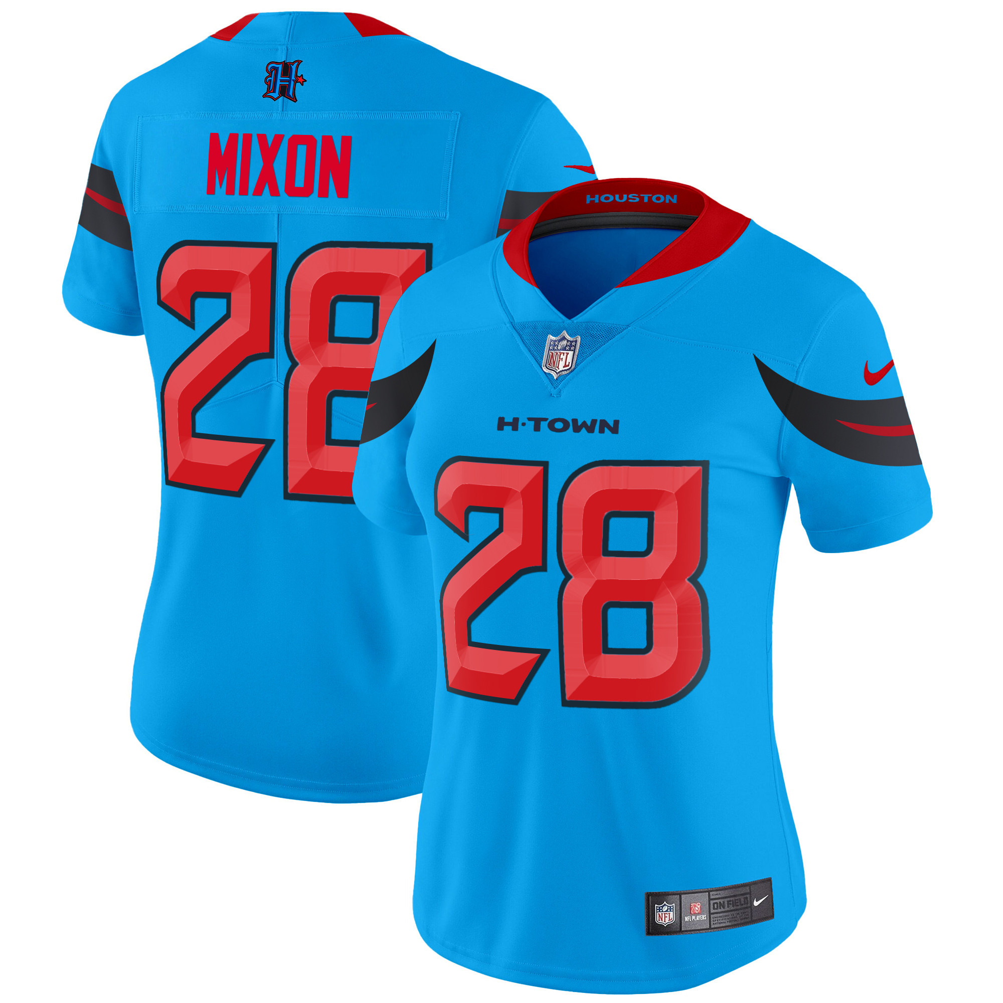 Joe Mixon Women's Houston Texans 2024 Vapor Limited Blue Jersey - All Stitched