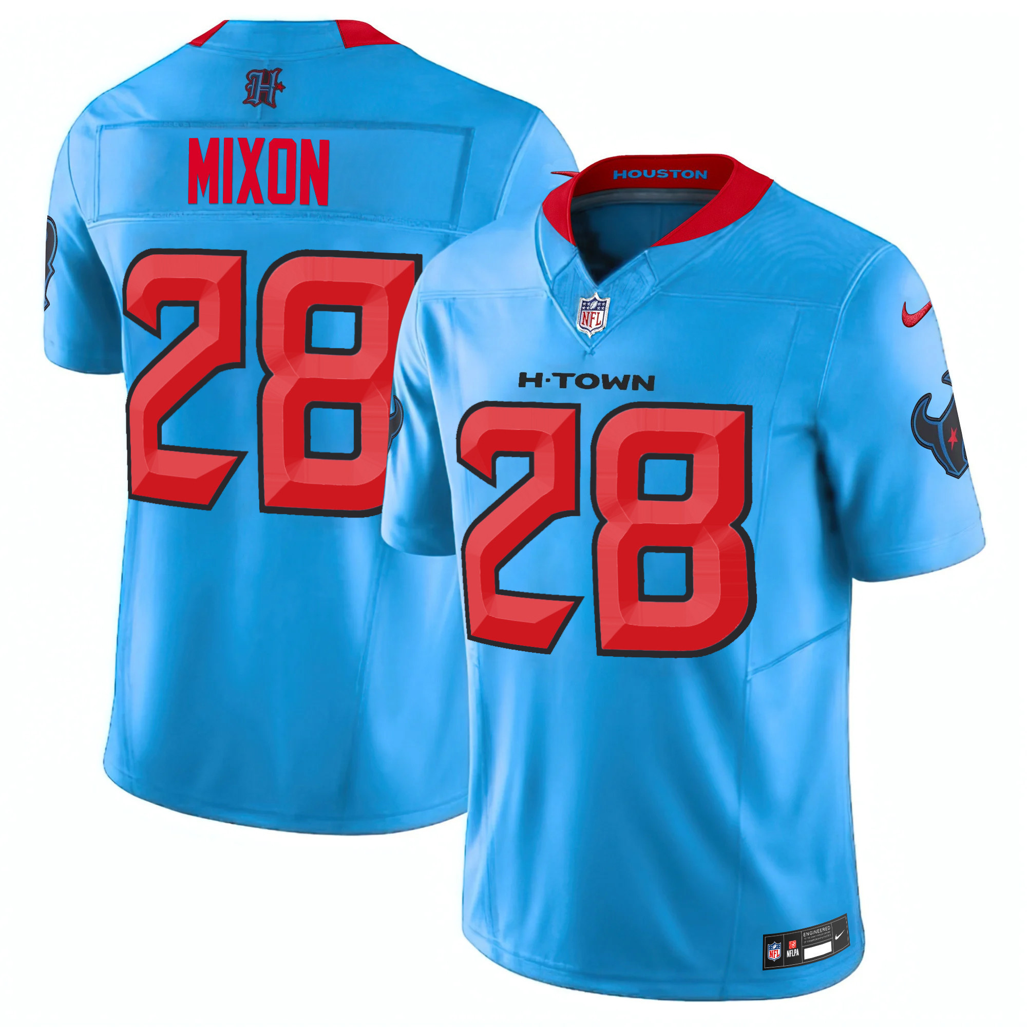 Joe Mixon Women's Houston Texans 2024 Vapor Limited Blue Jersey - All Stitched