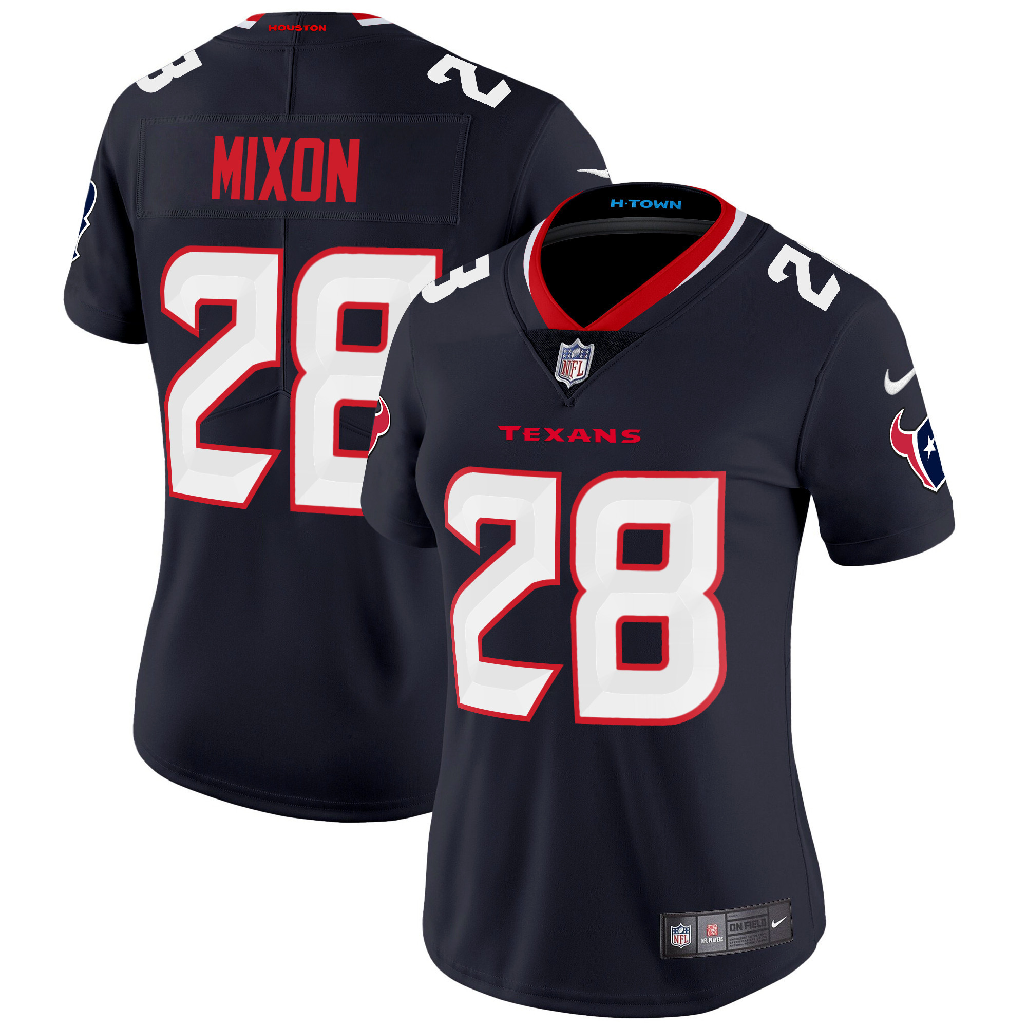 Joe Mixon Women's Houston Texans 2024 Vapor Limited Navy Jersey - All Stitched