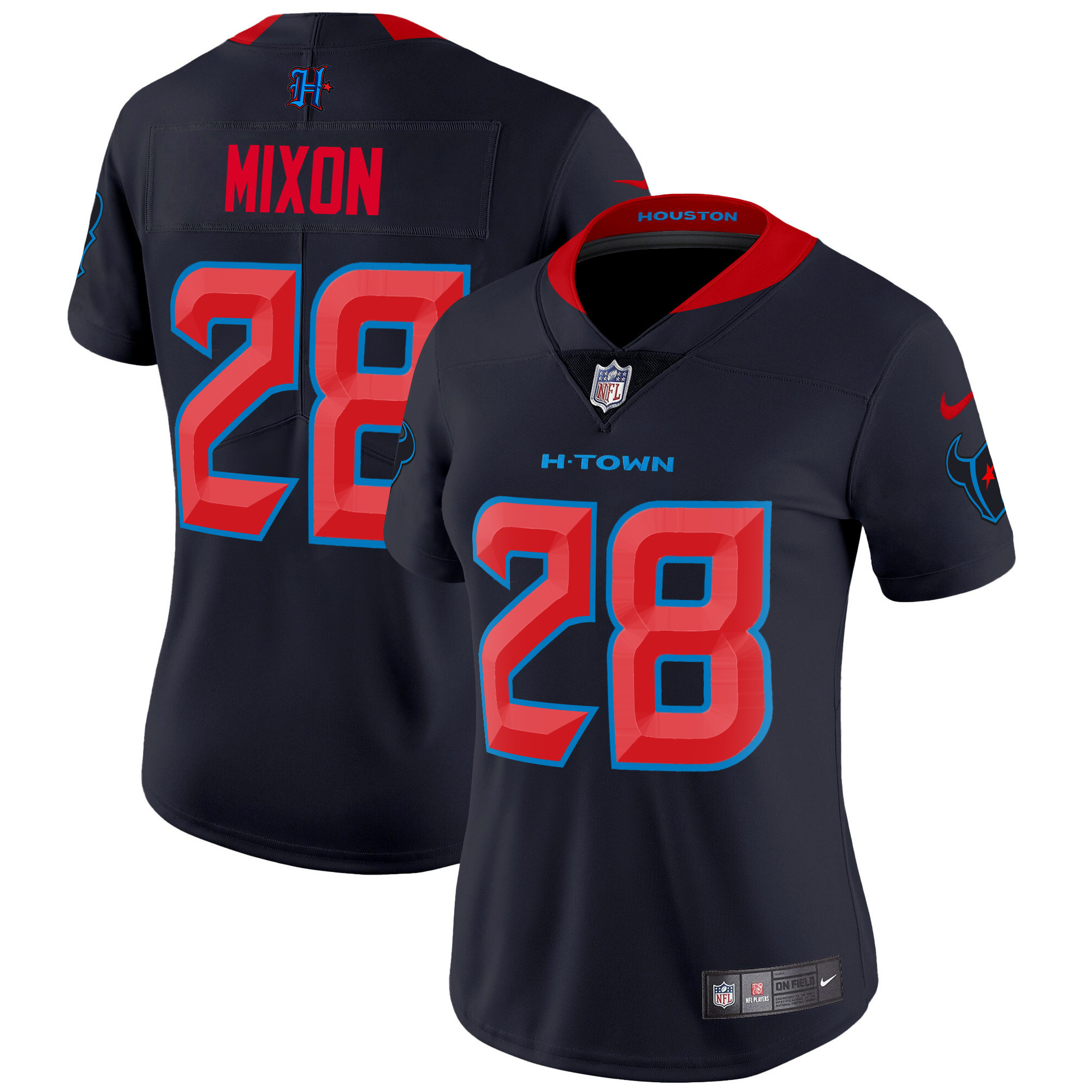 Joe Mixon Women's Houston Texans 2024 Vapor Limited Navy Limited Jersey - All Stitched