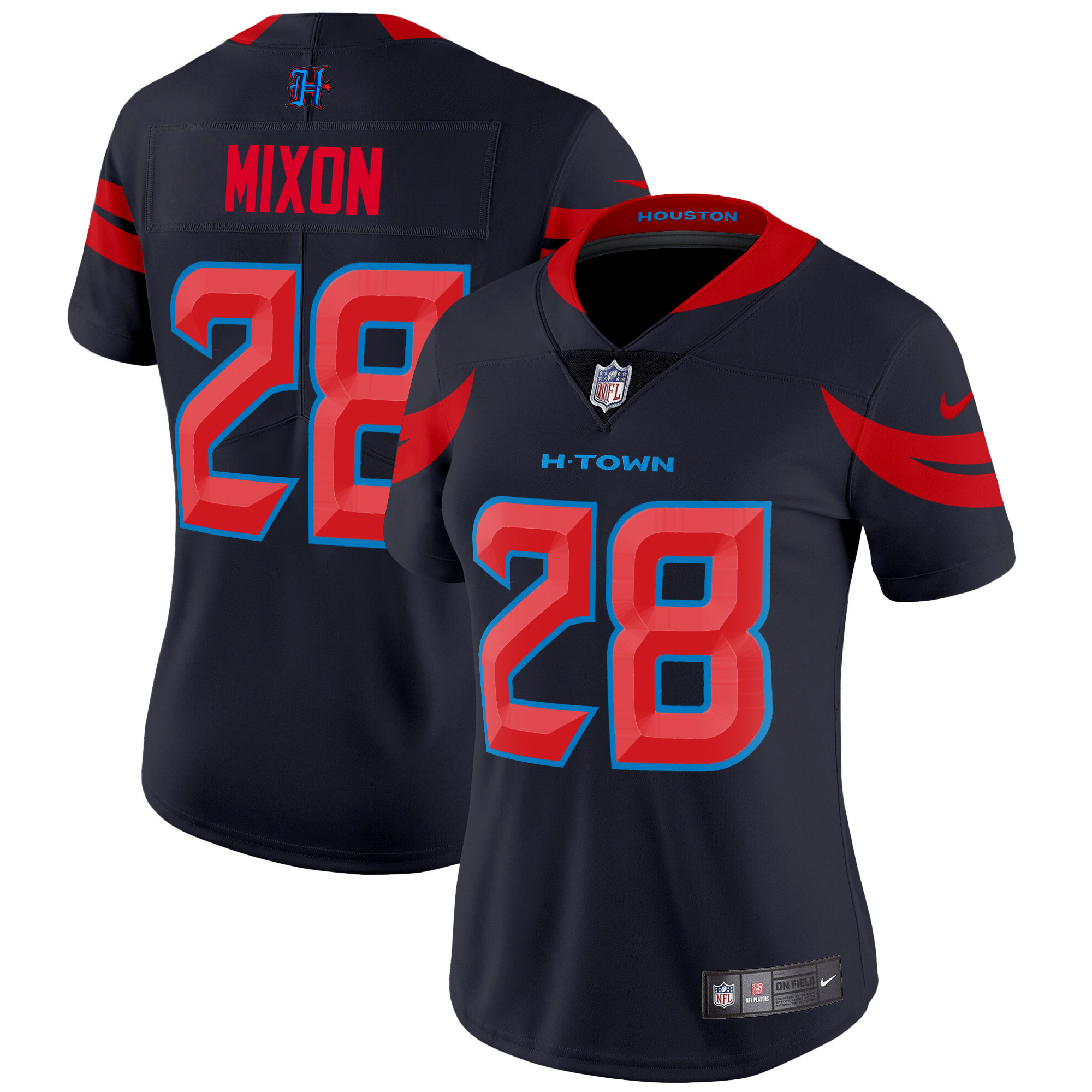 Joe Mixon Women's Houston Texans 2024 Vapor Limited Navy Limited Jersey - All Stitched