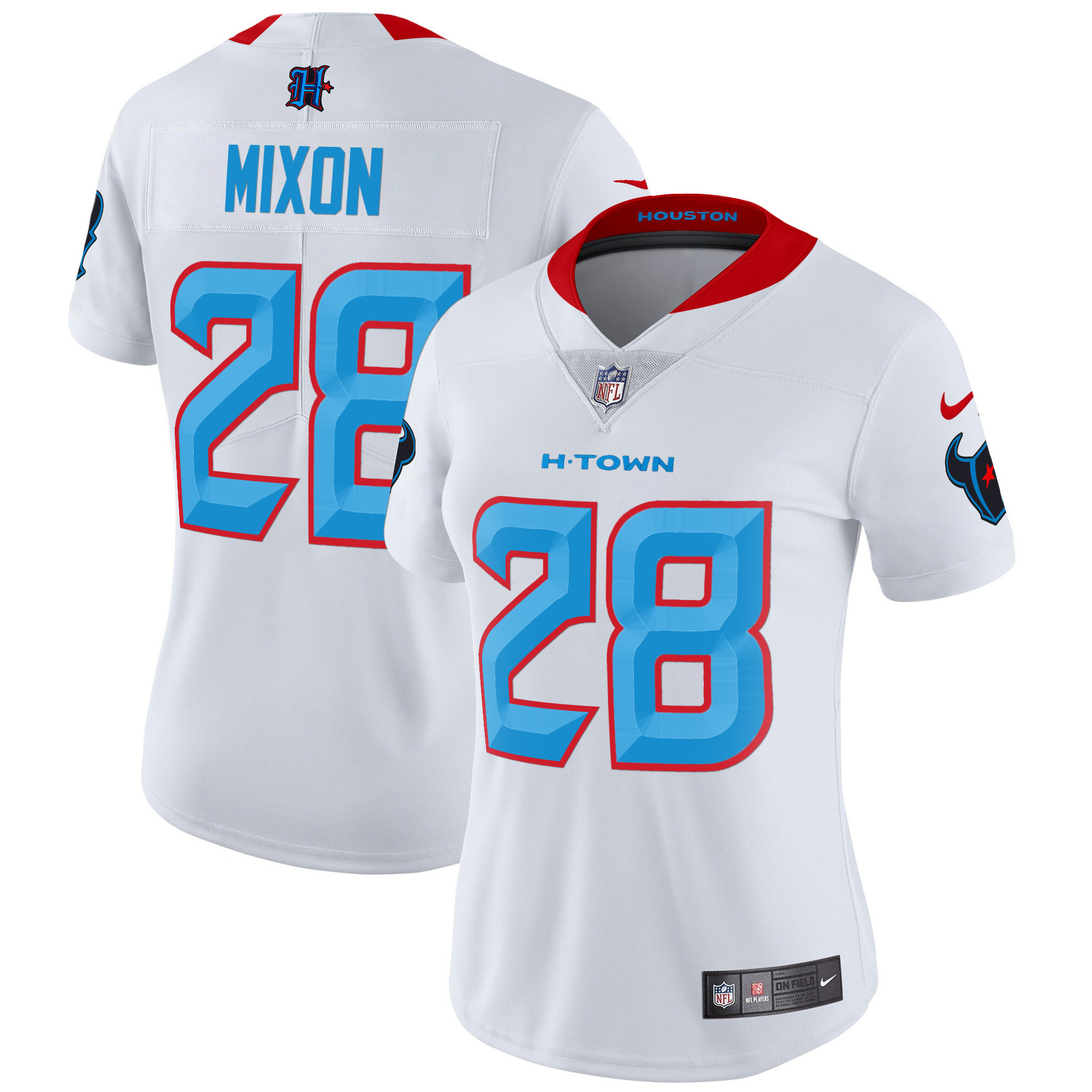 Joe Mixon Women's Houston Texans 2024 Vapor Limited White Limited Jersey - All Stitched