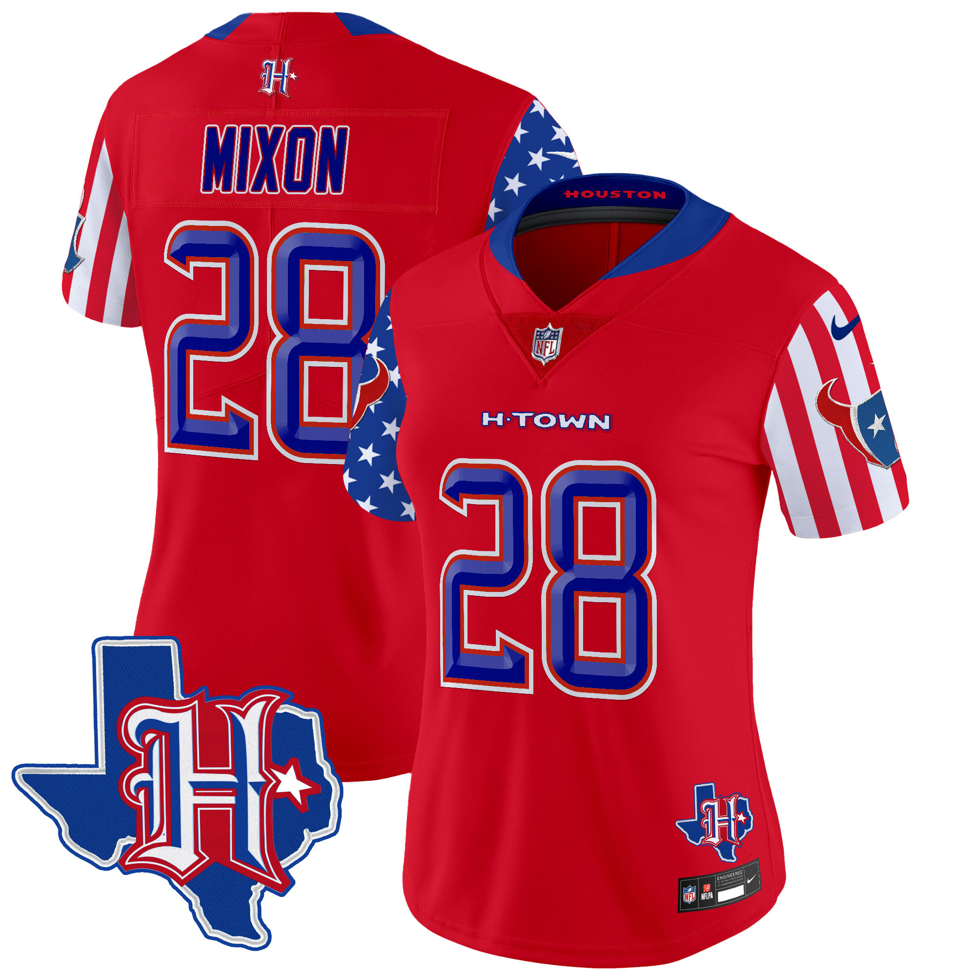 Joe Mixon Women's Houston Texans American Style Vapor Limited Red Jersey - All Stitched