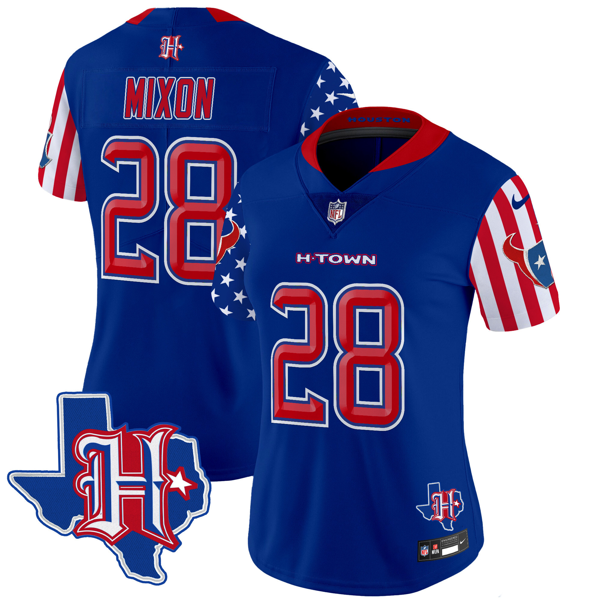 Joe Mixon Women's Houston Texans American Style Vapor Limited Royal Jersey - All Stitched