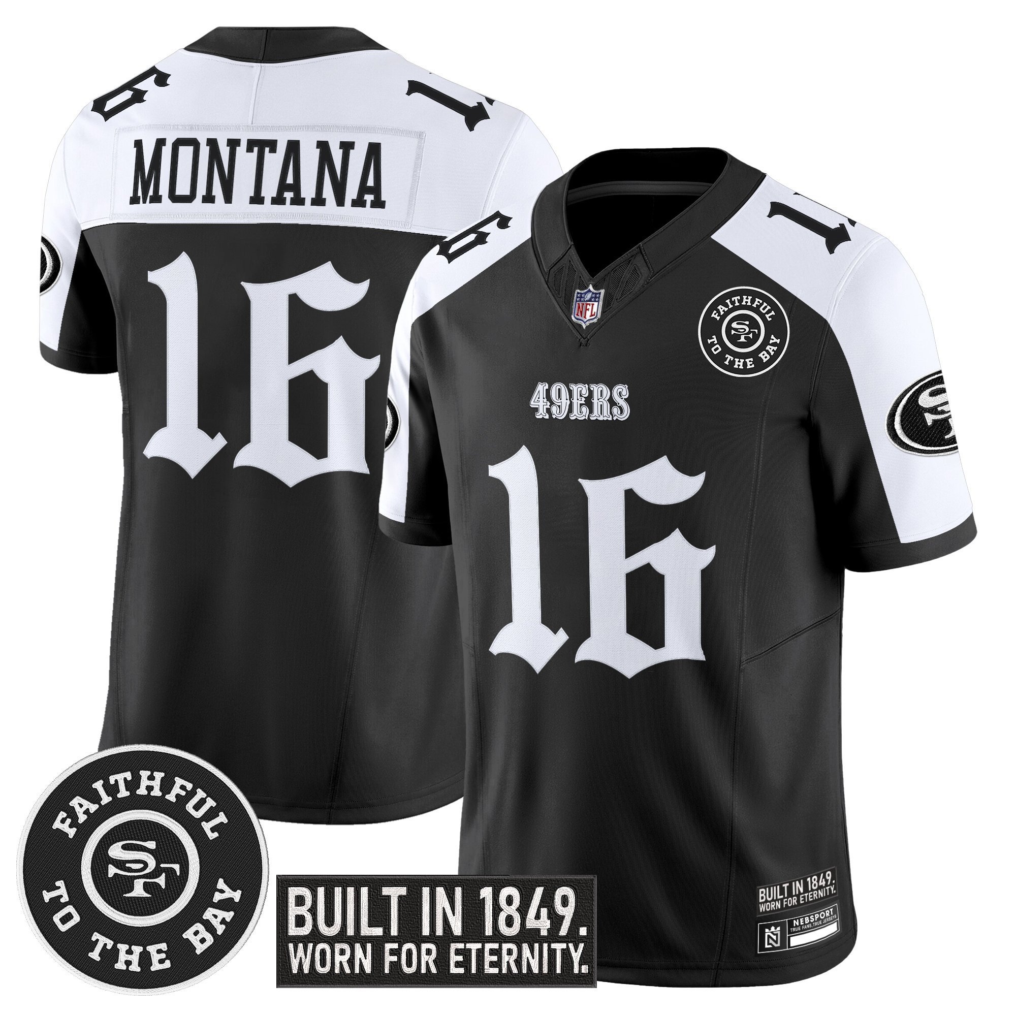 Joe Montana Men's San Francisco 49ers 'Fog City Gothic Edition' Vapor Limited Alternate Jersey - All Stitched