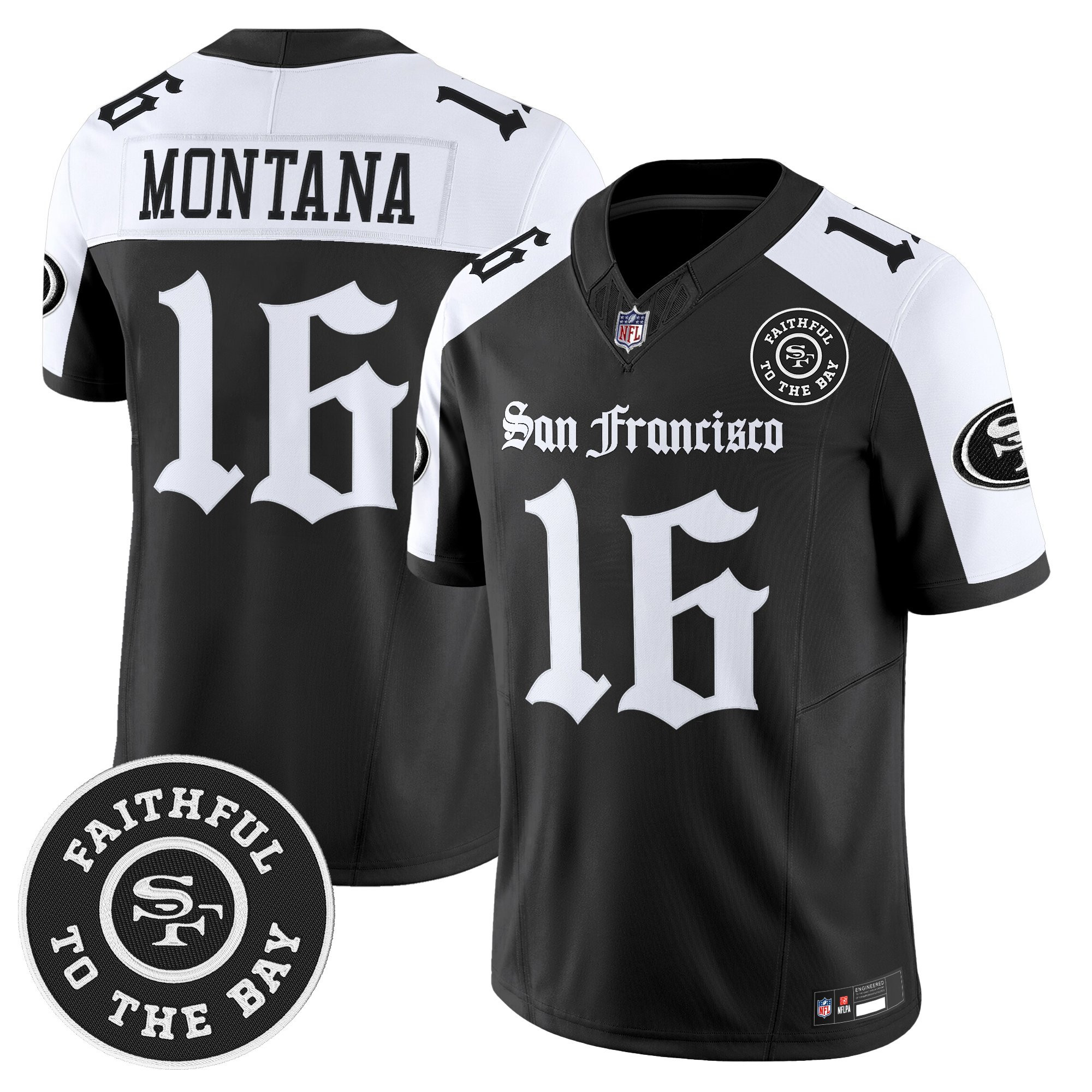 Joe Montana Men's San Francisco 49ers 'Gothic Edition' Vapor Limited Alternate Jersey - All Stitched
