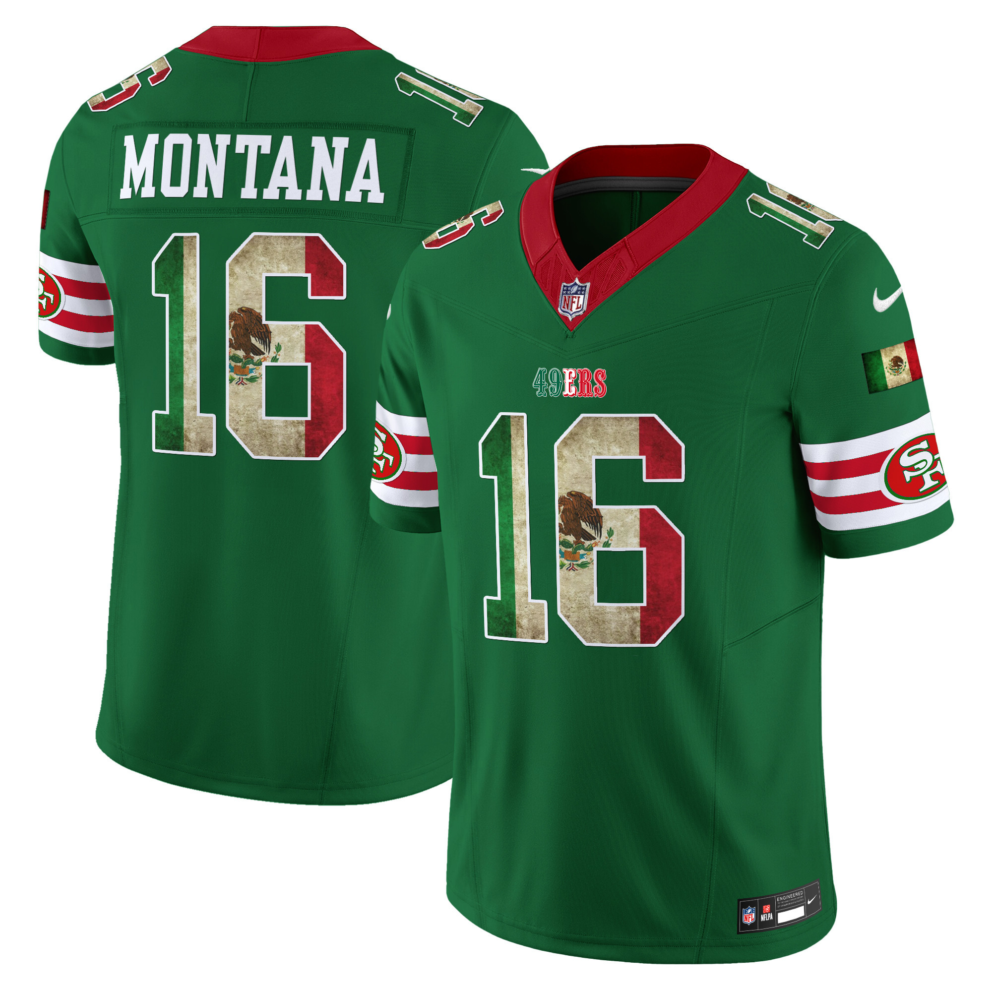Joe Montana Men's San Francisco 49ers Mexico Vapor Limited Green Jersey - All Stitched