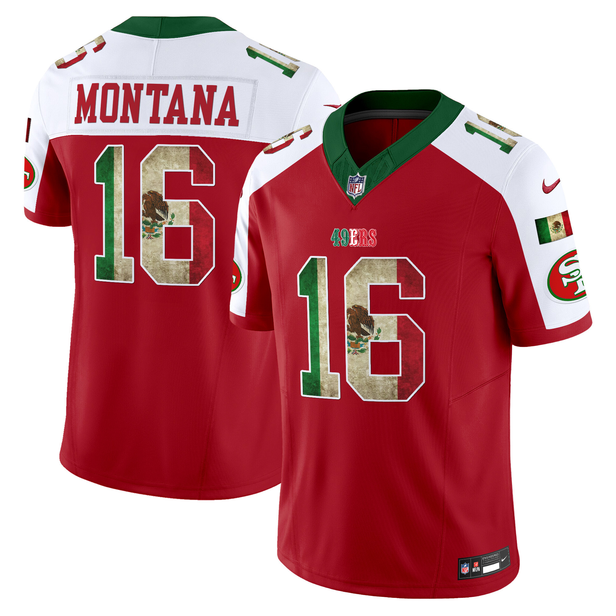 Joe Montana Men's San Francisco 49ers Mexico Vapor Limited Red Alternate Jersey - All Stitched