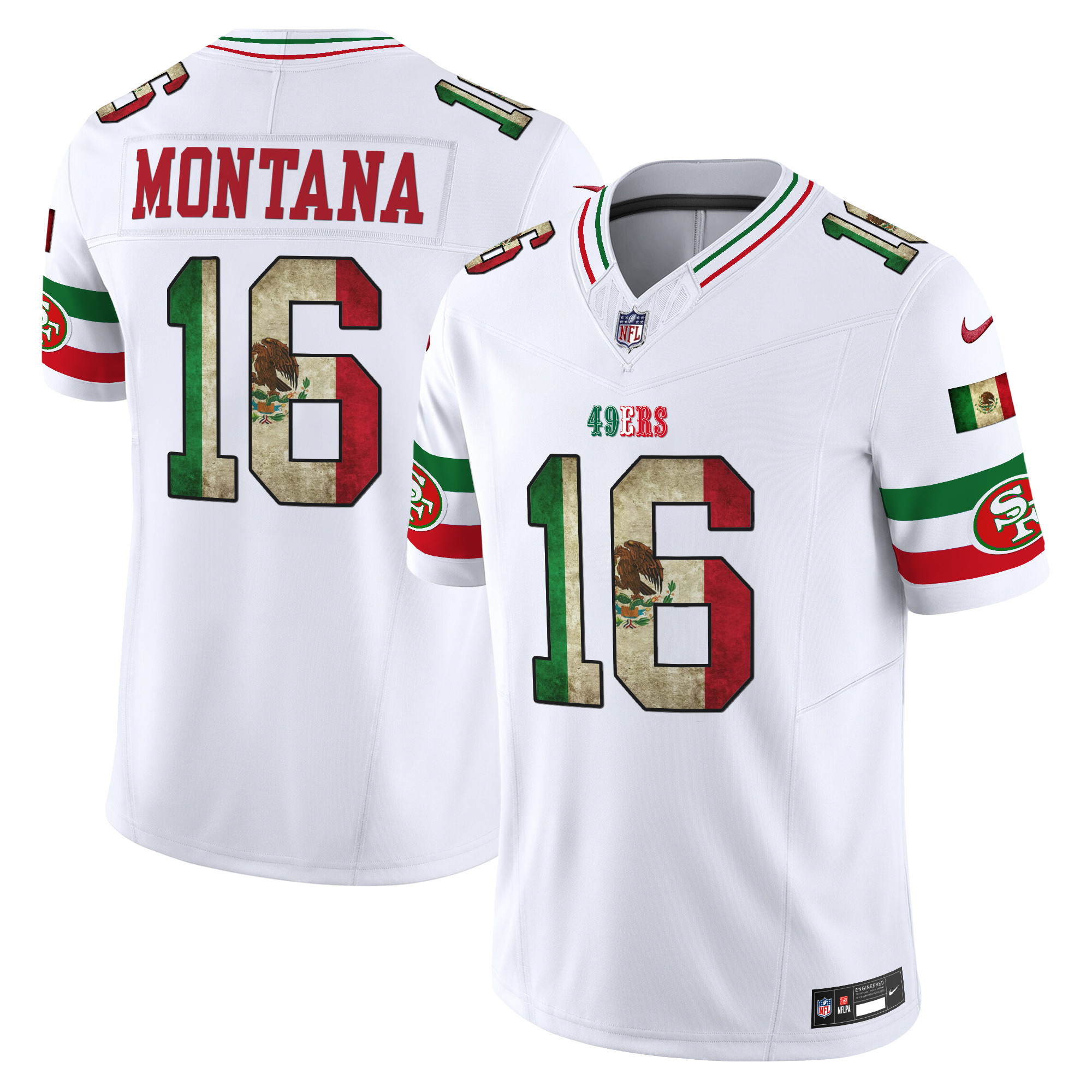 Joe Montana Men's San Francisco 49ers Mexico Vapor Limited White Jersey - All Stitched