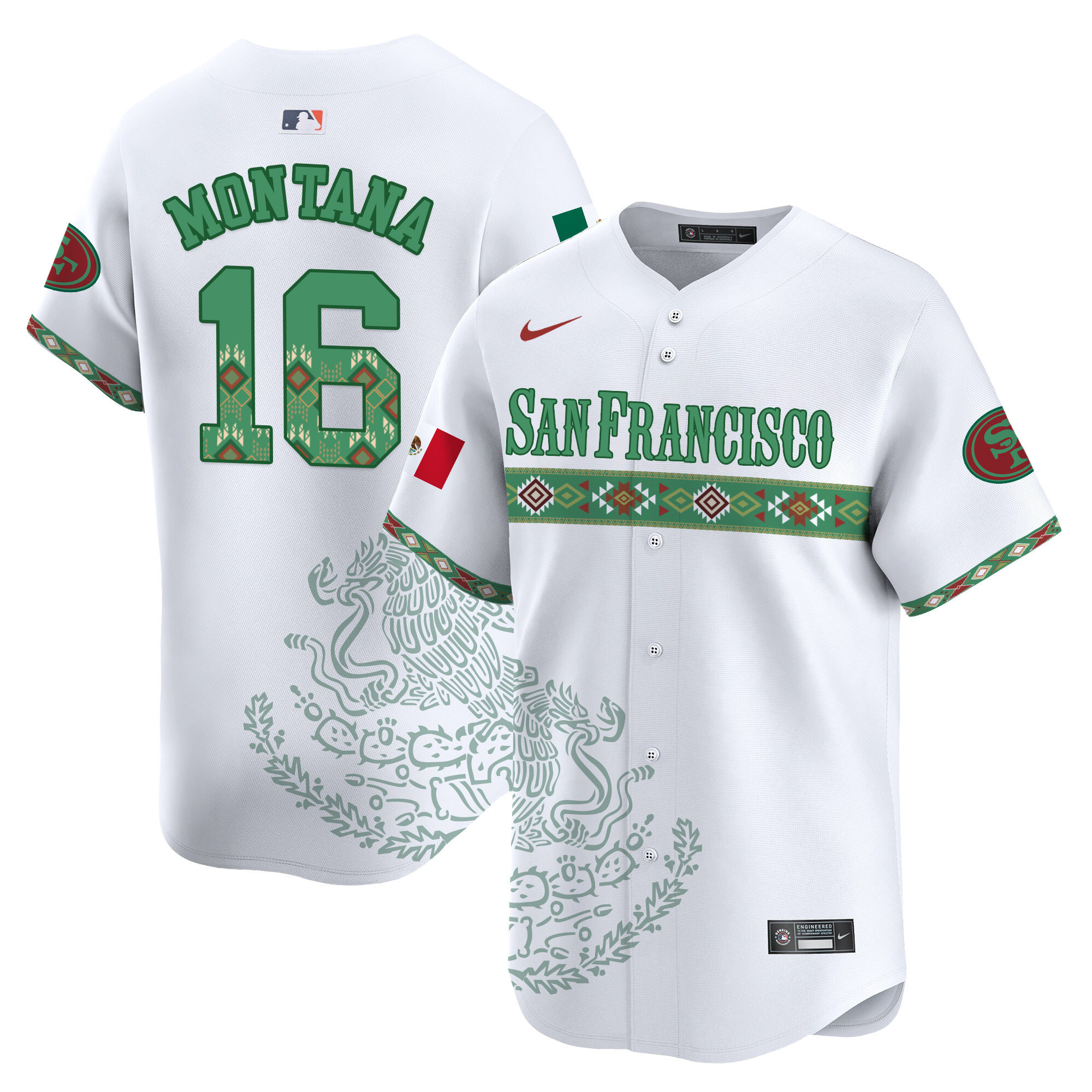 Joe Montana Men's San Francisco 49ers Mexico Vapor Premier Limited Jersey - Printed White Jersey - All Stitched