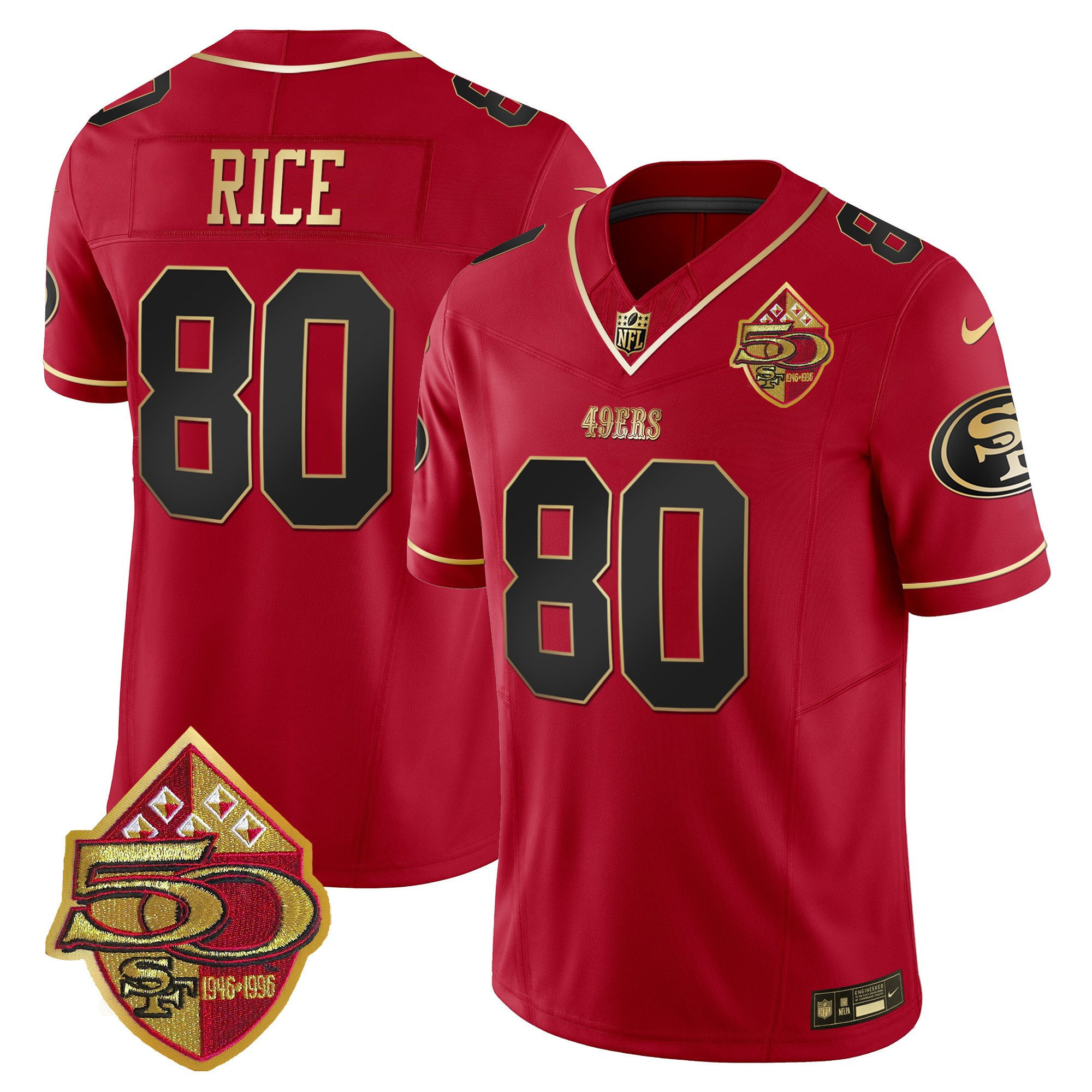 Joe Montana San Francisco 49ers 50th Anniversary Patch Vapor Limited Scarlet Limited Jersey - All Stitched