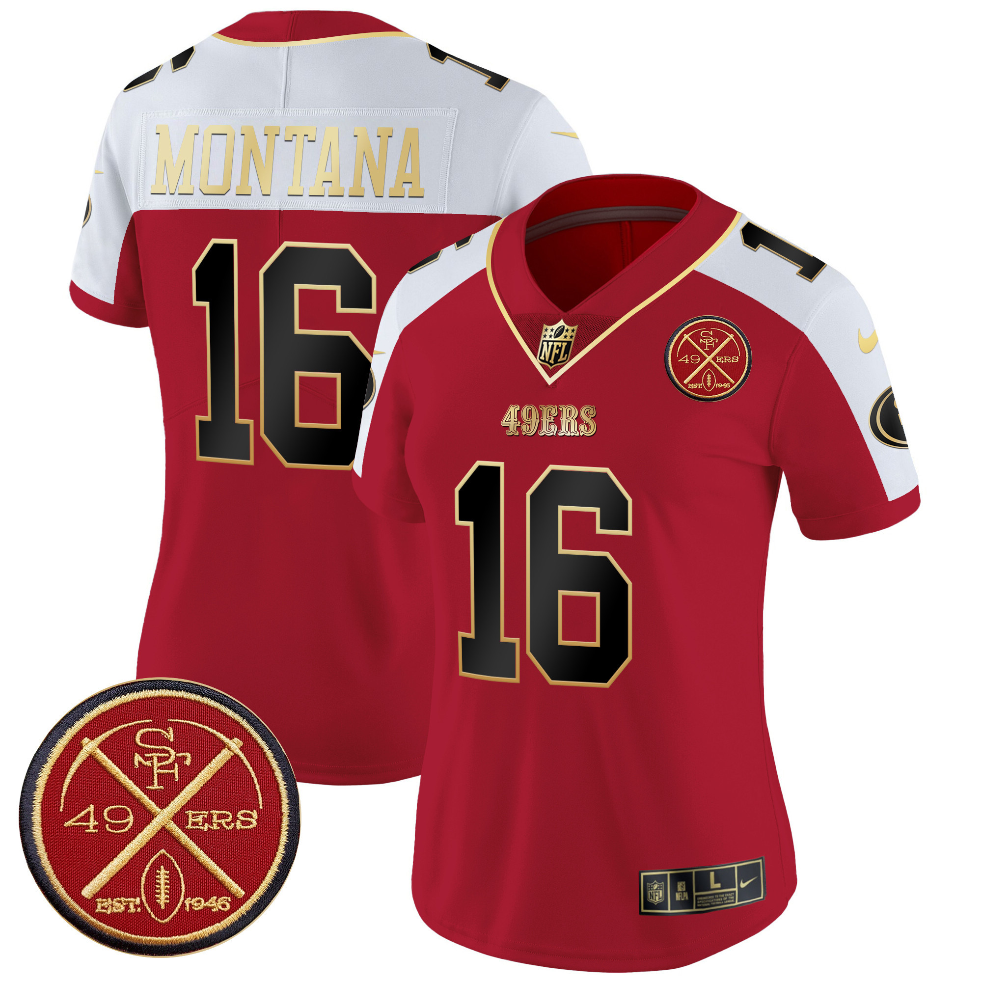 Joe Montana Women's San Francisco 49ers Est.1946 Patch Vapor Limited Alternate Jersey - All Stitched