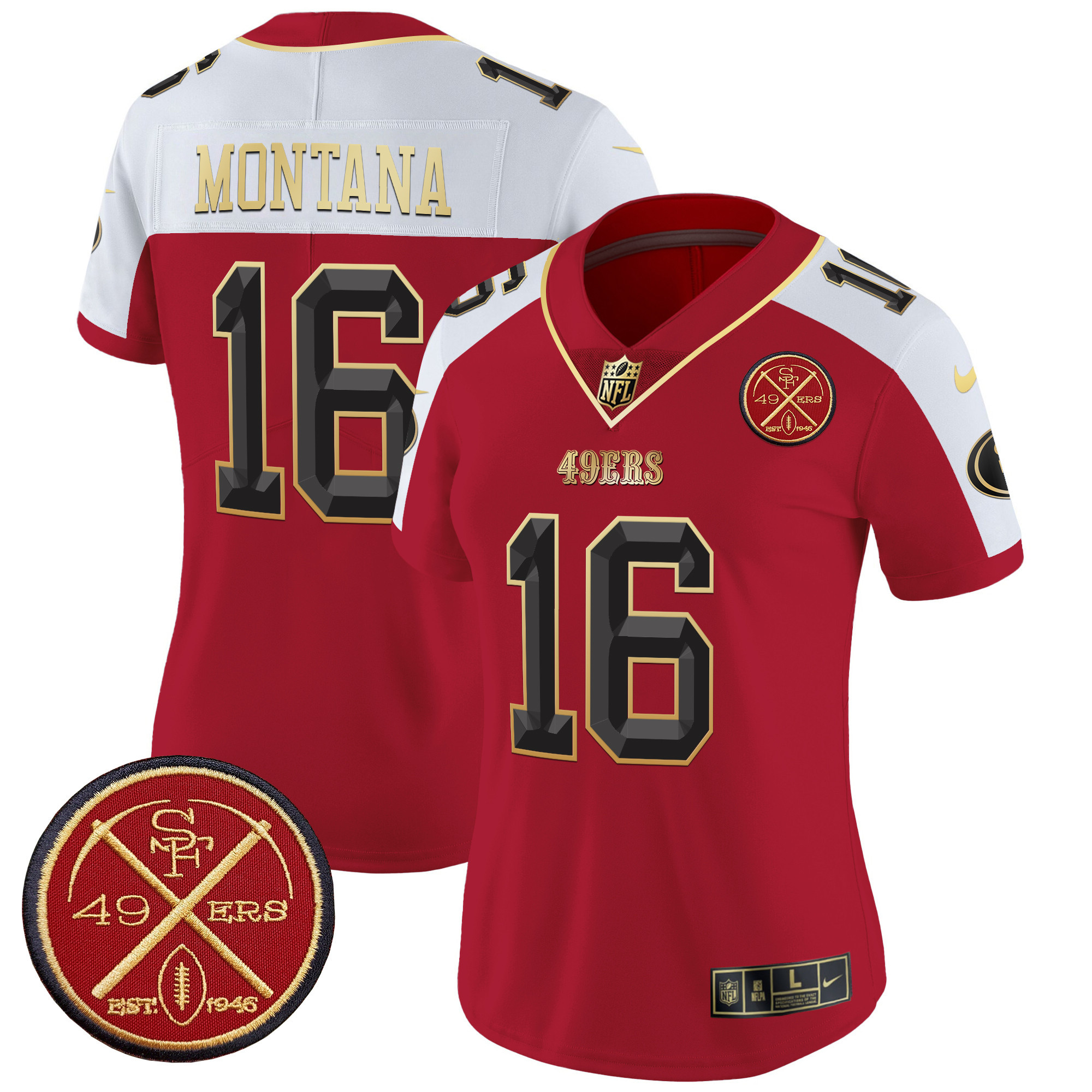Joe Montana Women's San Francisco 49ers Est.1946 Patch Vapor Limited Alternate Jersey - All Stitched
