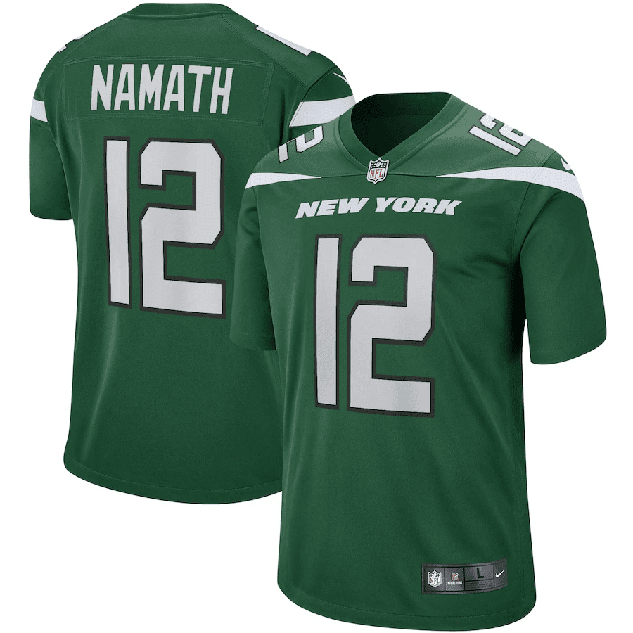 Joe Namath Men's New York Jets Black Gold & White Gold Vapor Limited - All Stitched Game Jersey - All Stitched