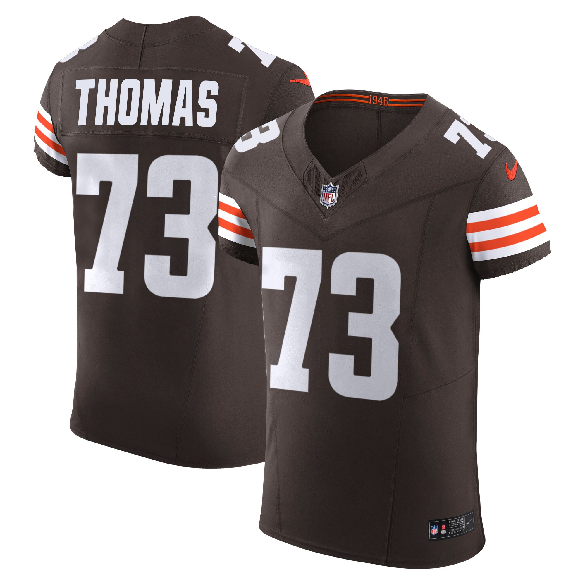 Joe Thomas Men's Cleveland Browns Vapor Elite Brown Jersey - All Stitched