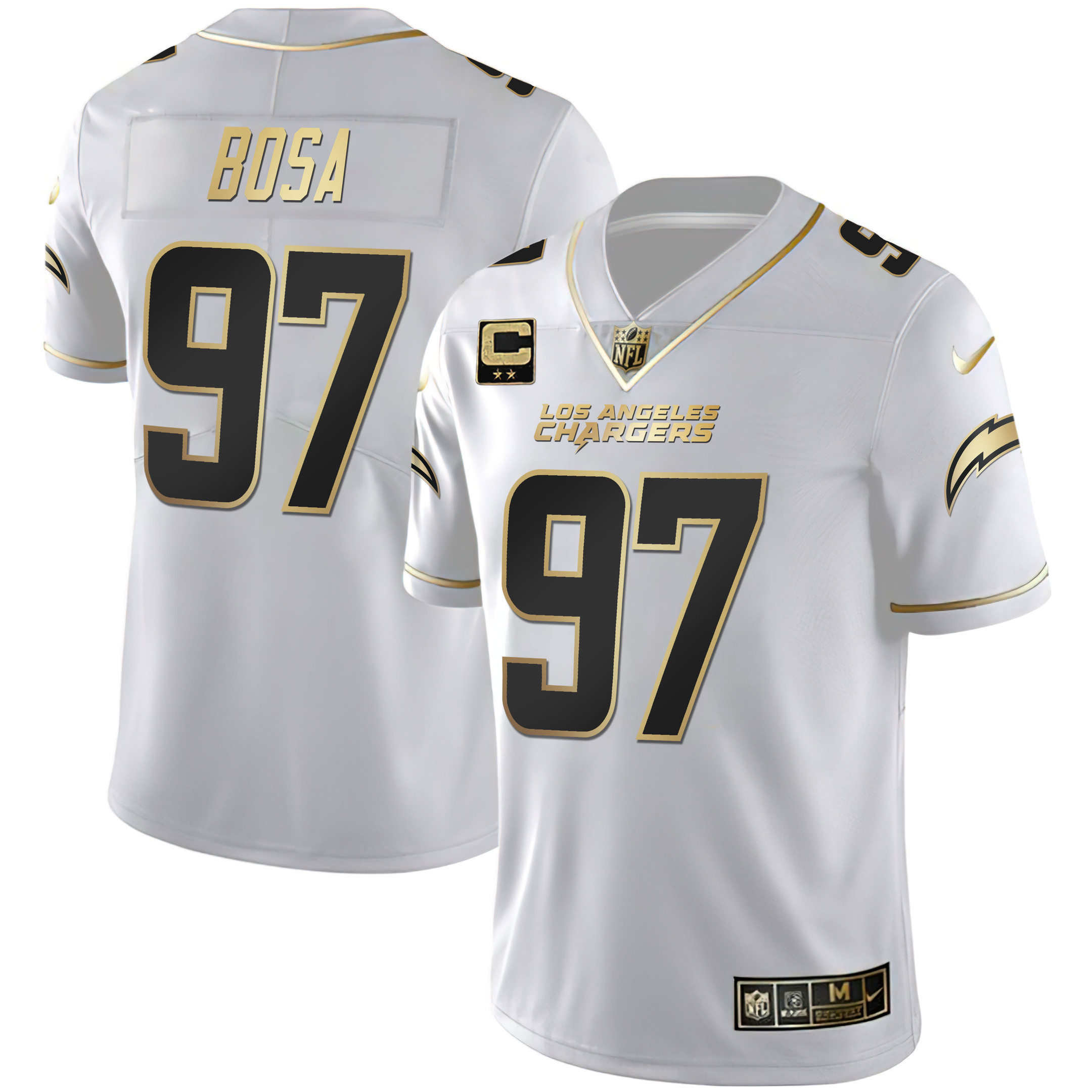 Joey Bosa Men's Los Angeles Chargers White Gold & Black Gold White Gold Jersey - All Stitched