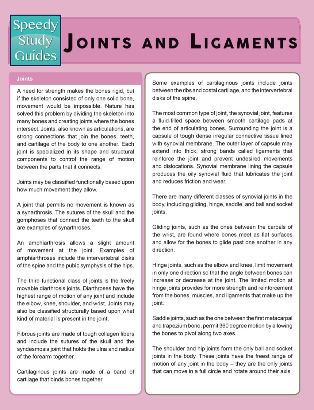 Joints and Ligaments (Speedy Study Guides) - (PDF/EPUB Version)