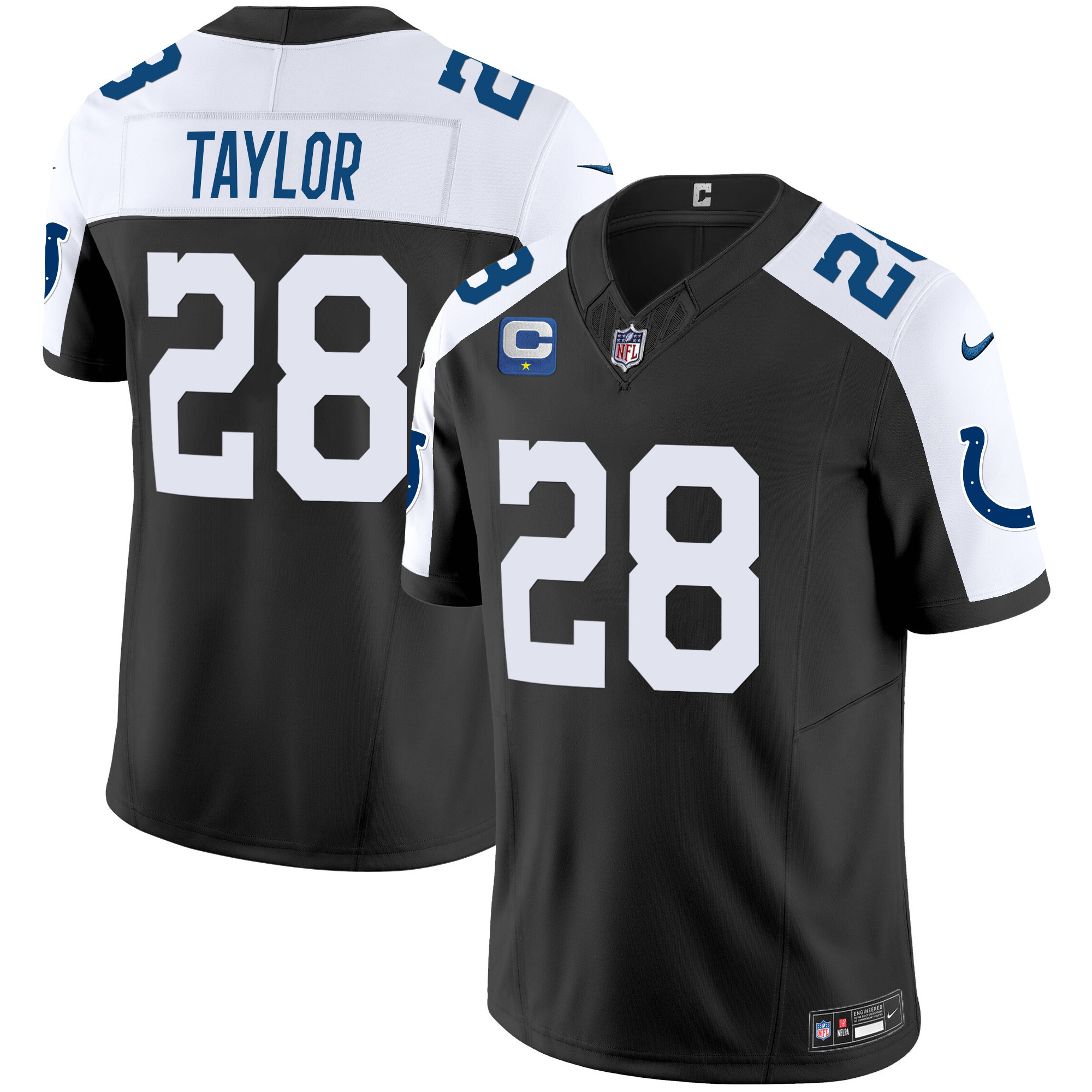 Jonathan Taylor Men's Indianapolis Colts Vapor Limited Black Alternate Jersey - All Stitched