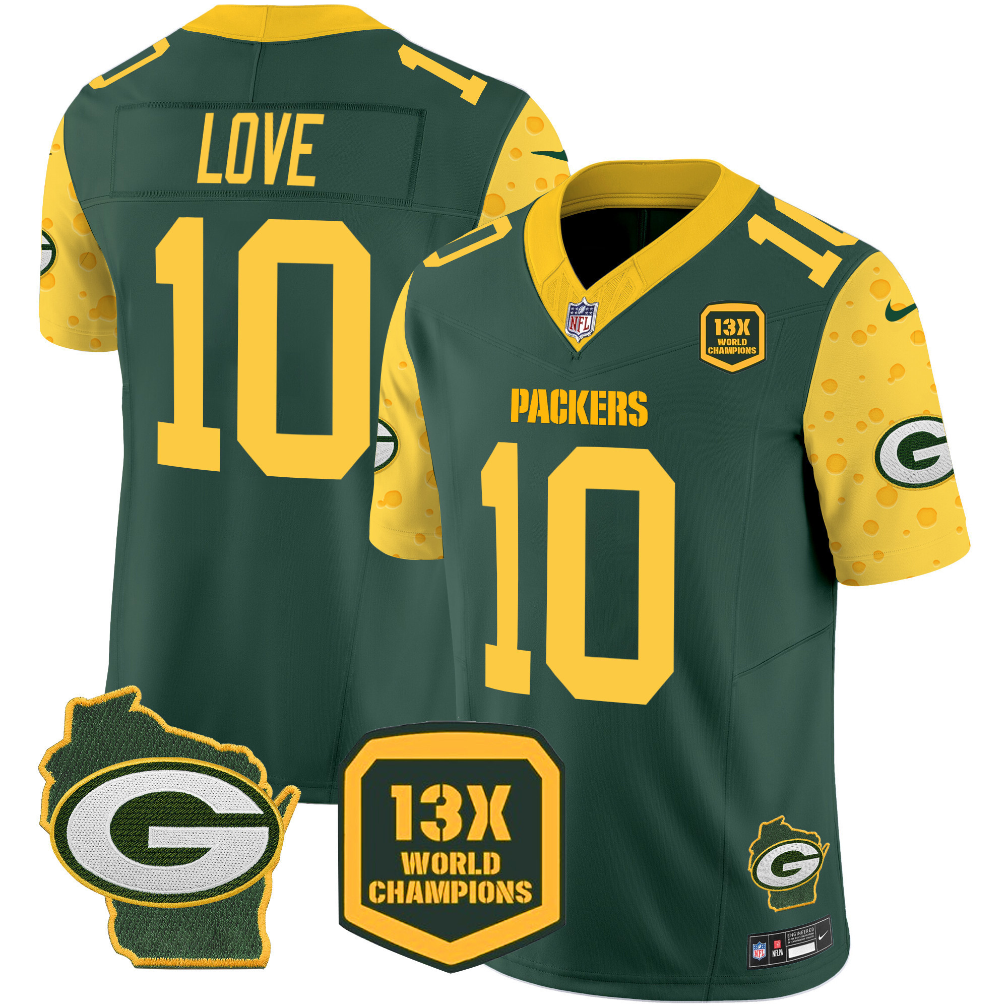 Jordan Love Men's Green Bay Packers Cheese Vapor Limited Jersey ÃƒÂ¢Ã¢â€šÂ¬Ã¢â‚¬Å“ All Stitched Green Jersey - All Stitched