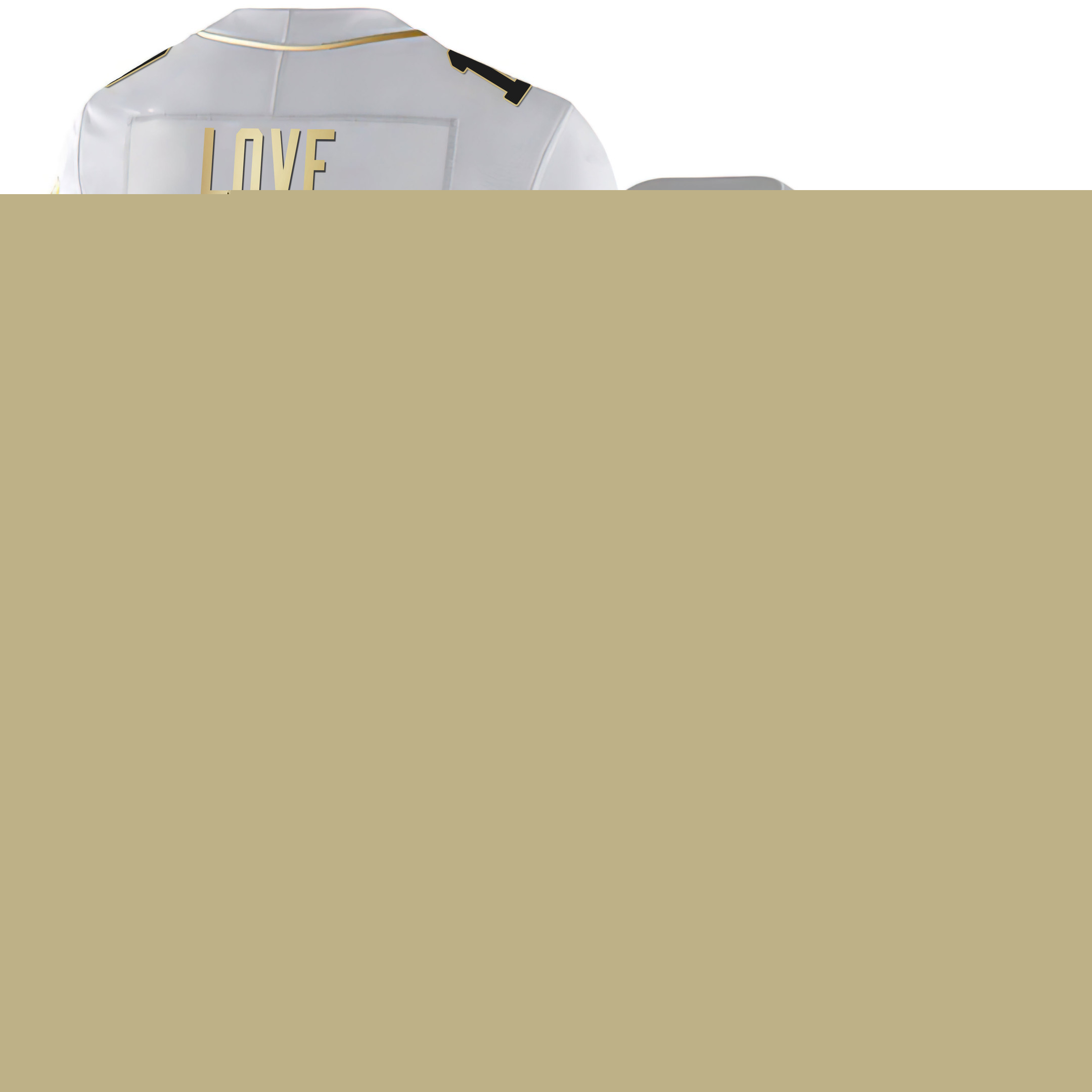 Jordan Love Men's Green Bay Packers White Gold & Black Gold Est 1919 Patch - All Stitched White Gold Jersey - All Stitched