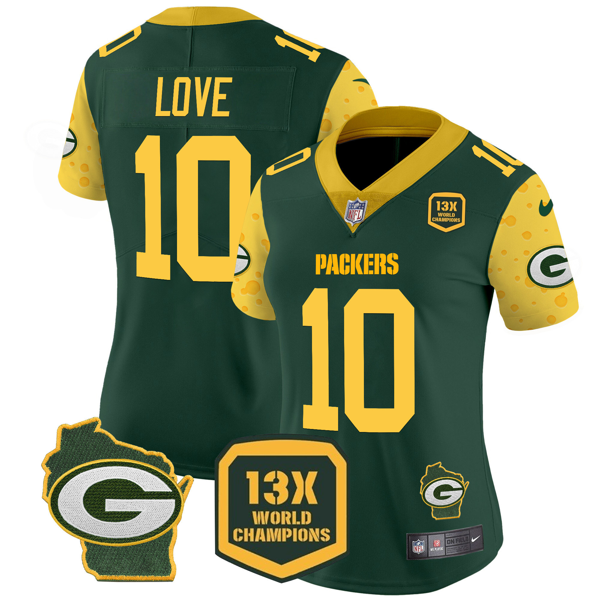Jordan Love Women's Green Bay Packers Cheese Vapor Limited Jersey ÃƒÂ¢Ã¢â€šÂ¬Ã¢â‚¬Å“ All Stitched Green Jersey - All Stitched