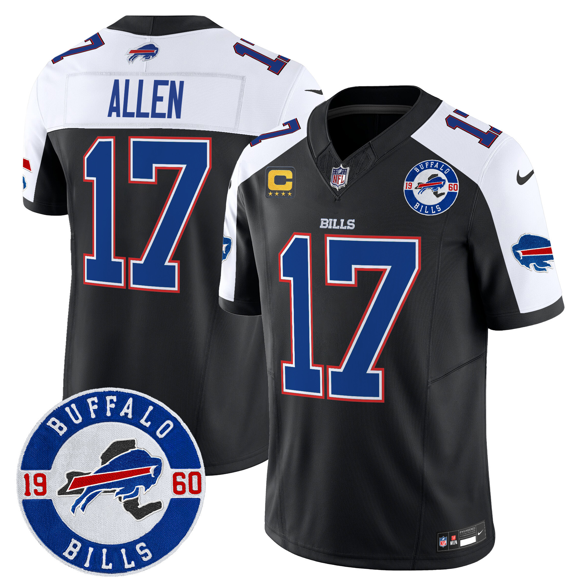 Josh Allen Men's Buffalo Bills 2024 Vapor Limited Black Alternate Jersey - All Stitched