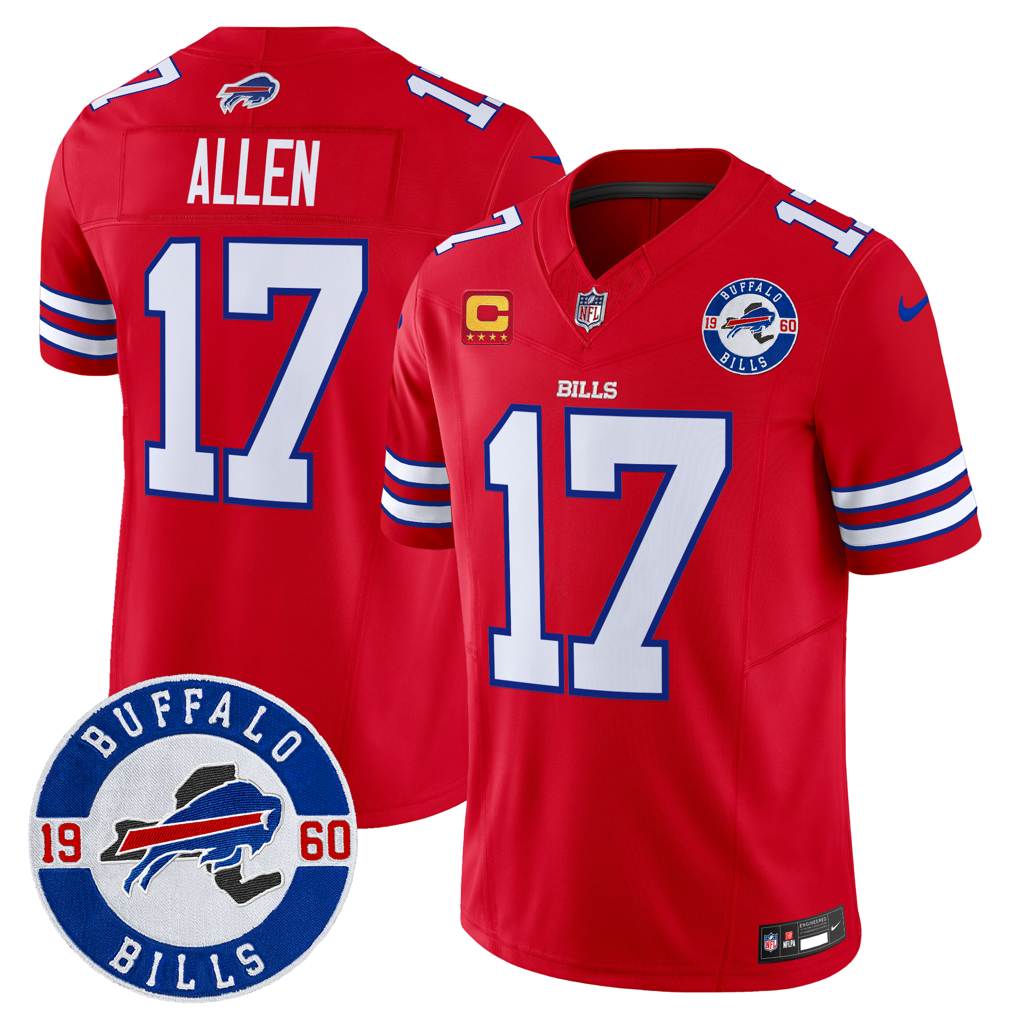 Josh Allen Men's Buffalo Bills 2024 Vapor Limited Red Jersey - All Stitched
