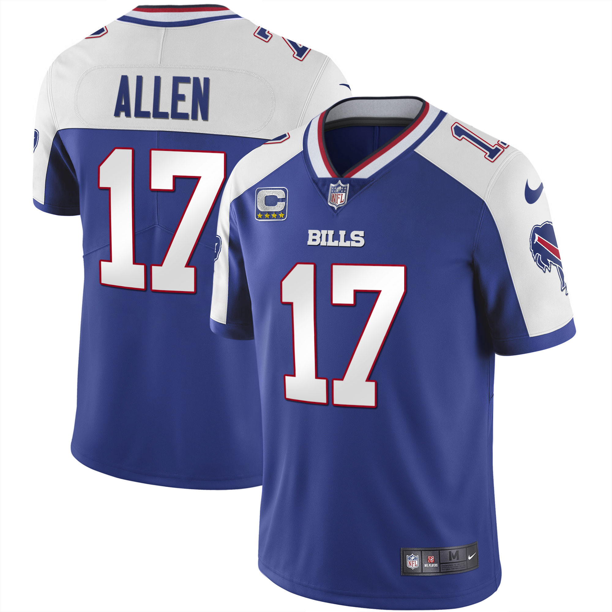 Josh Allen Men's Buffalo Bills Alternate Vapor Black Gold & Black Inverted Limited - All Stitched Royal White Jersey - All Stitched