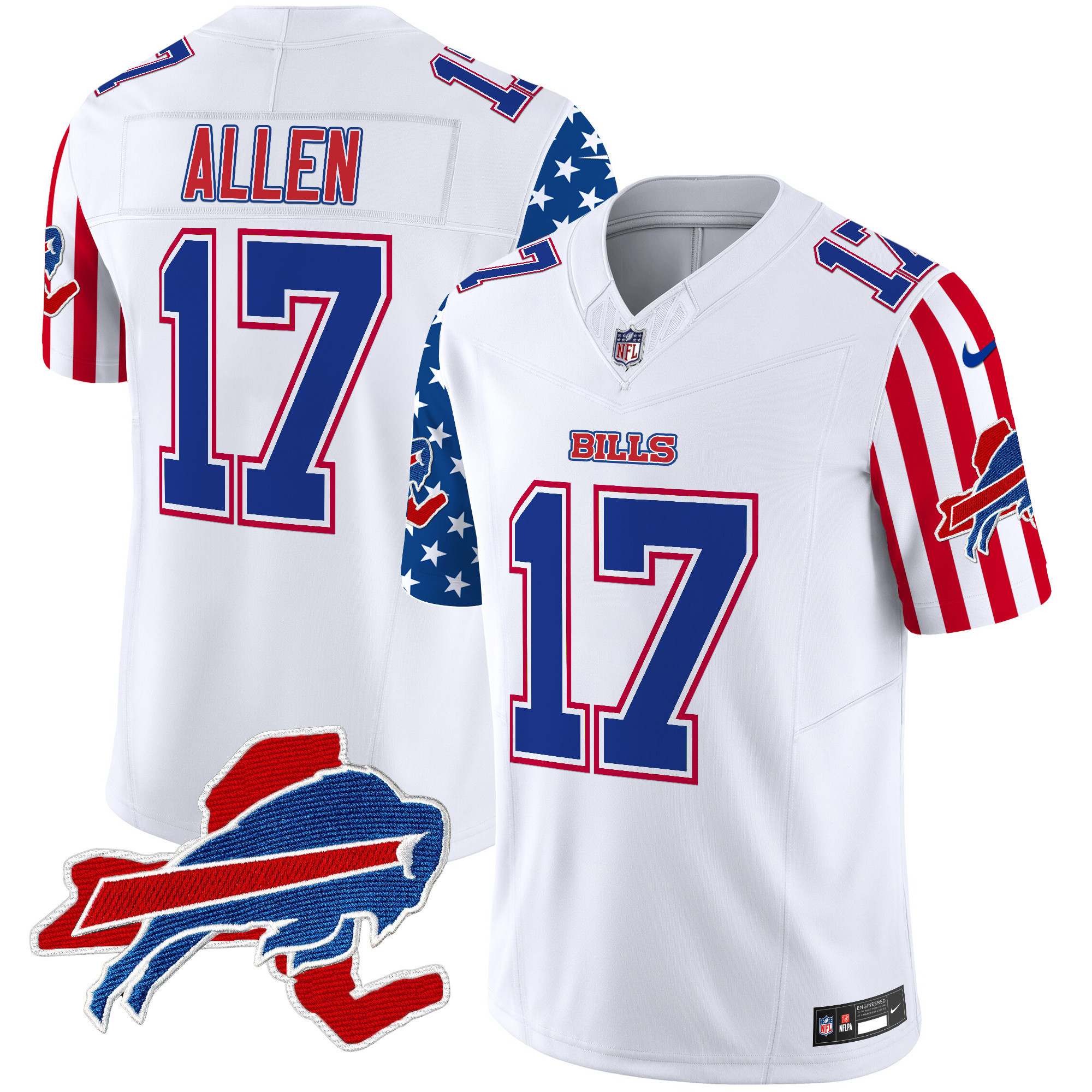 Josh Allen Men's Buffalo Bills American Style Vapor Limited White Jersey - All Stitched