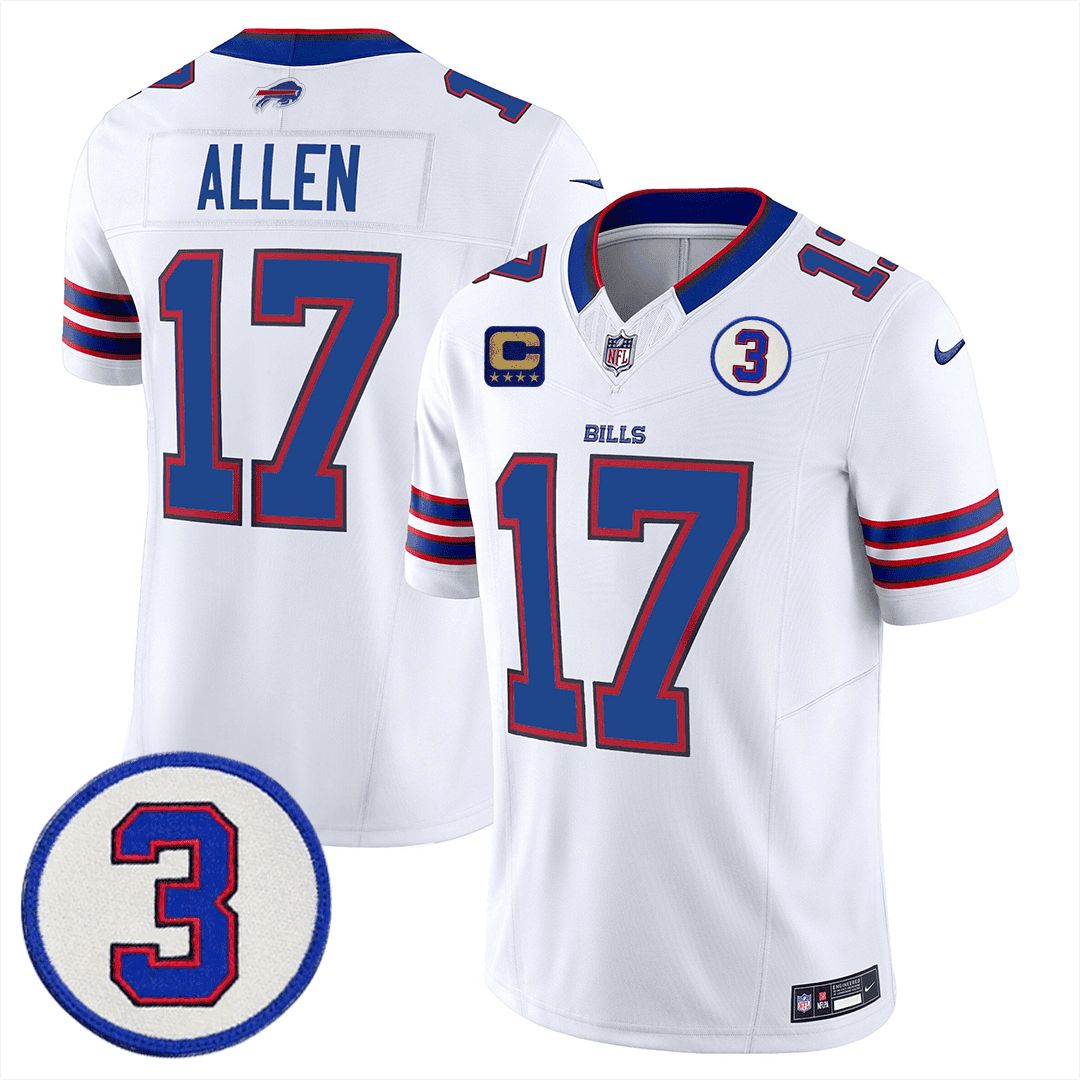 Josh Allen Men's Buffalo Bills Damar Honoring Patch Vapor Limited White Jersey - All Stitched