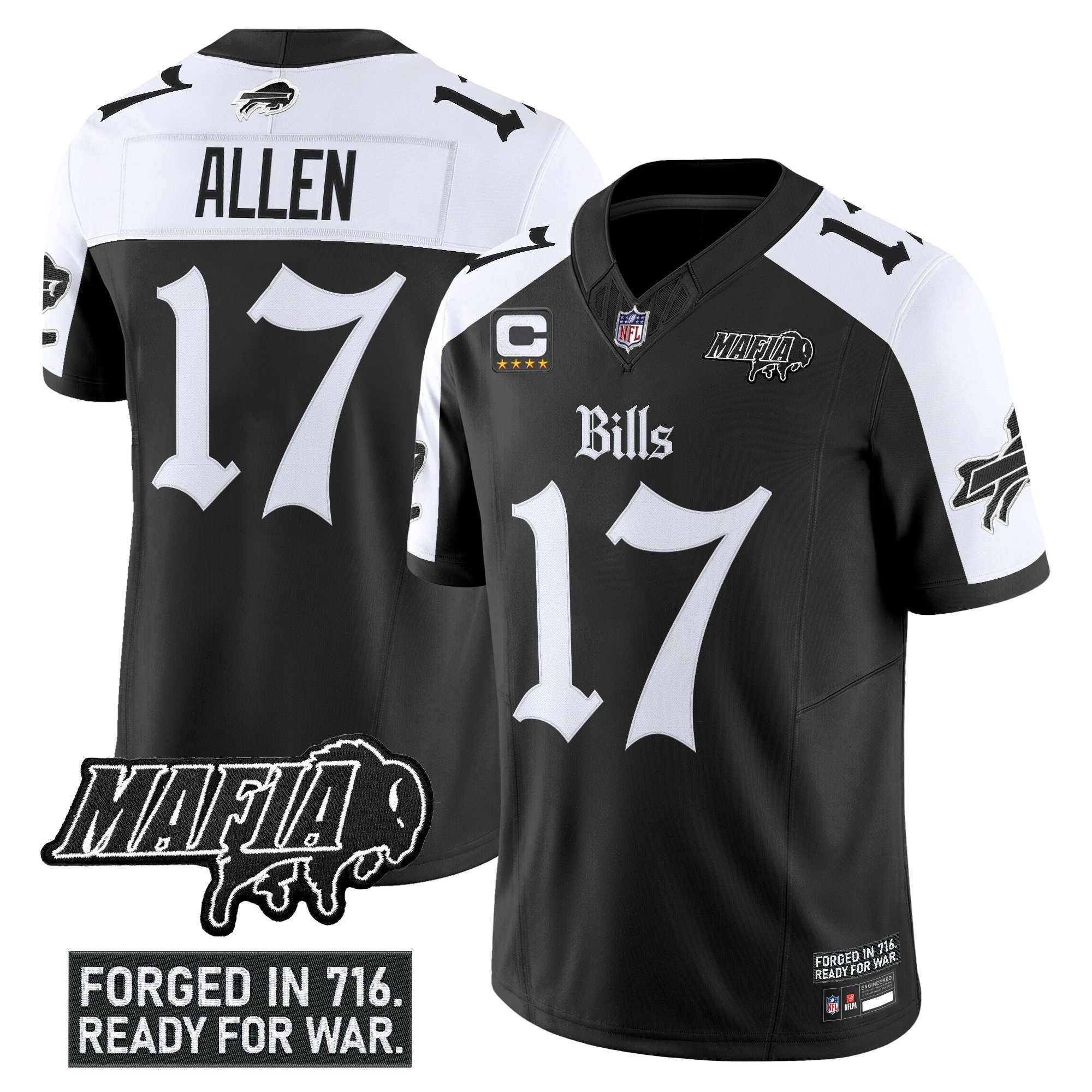 Josh Allen Men's Buffalo Bills 'Gothic Cold Front Edition' Vapor Limited Alternate Jersey - All Stitched