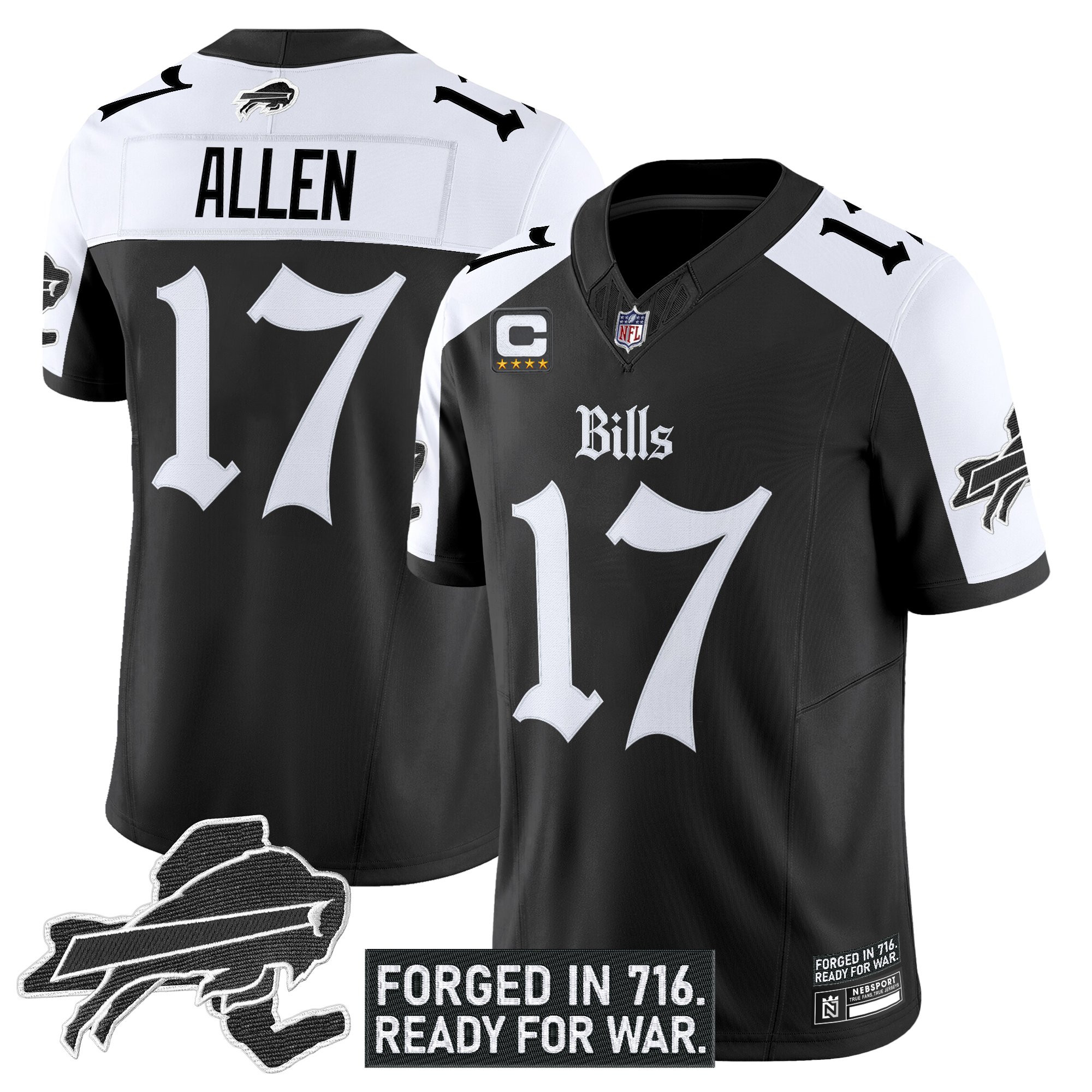 Josh Allen Men's Buffalo Bills 'Gothic Cold Front Edition' Vapor Limited Alternate Jersey - All Stitched